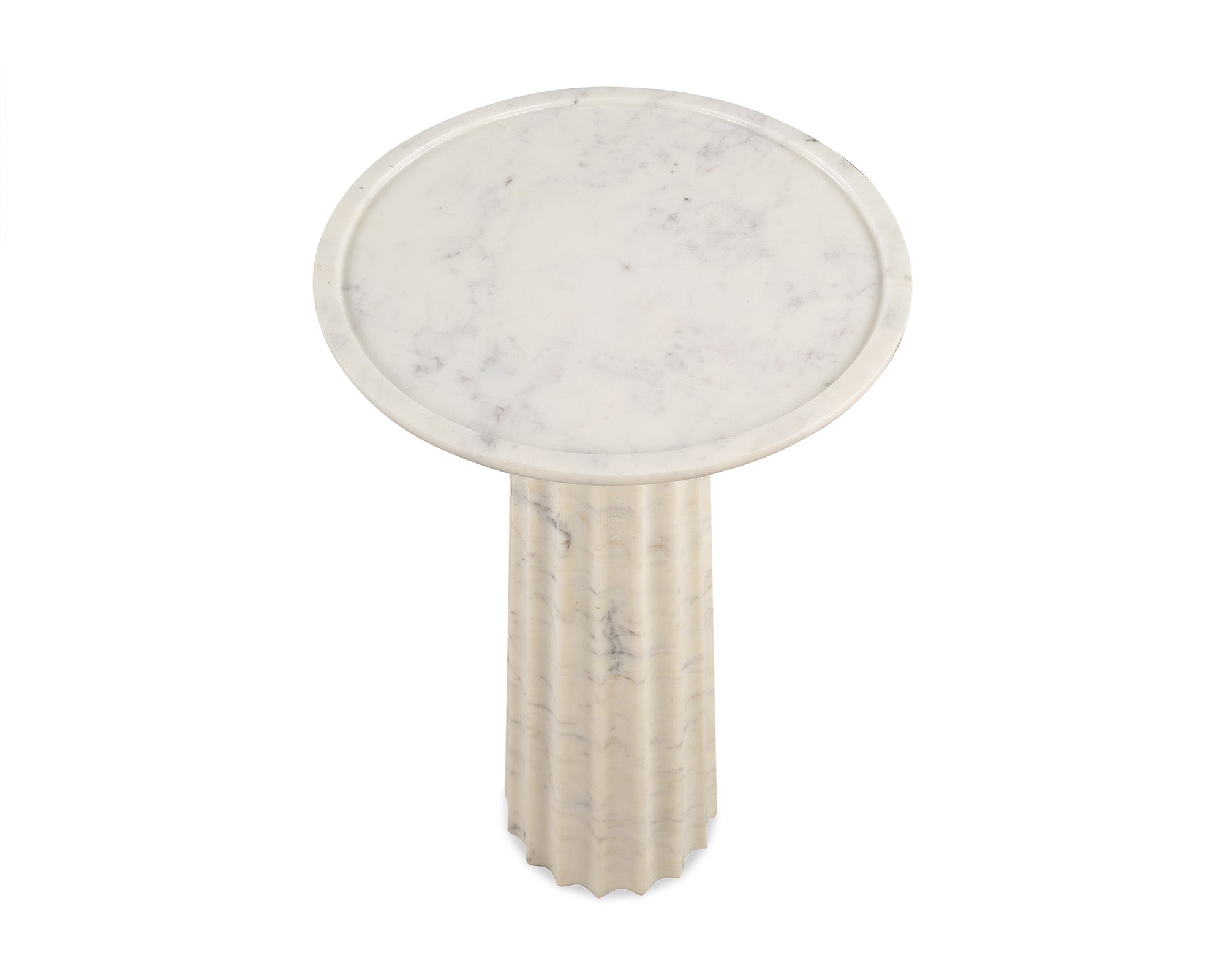 Romano Side Table - White Marble