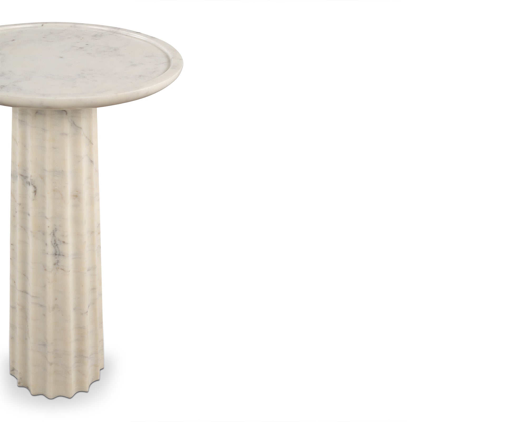 Romano Side Table - White Marble
