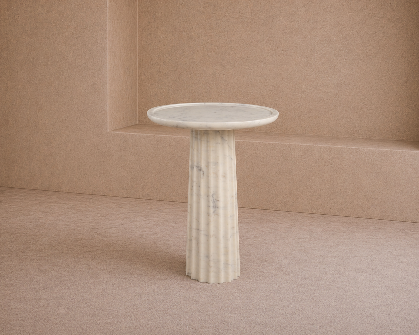 Romano Side Table - White Marble