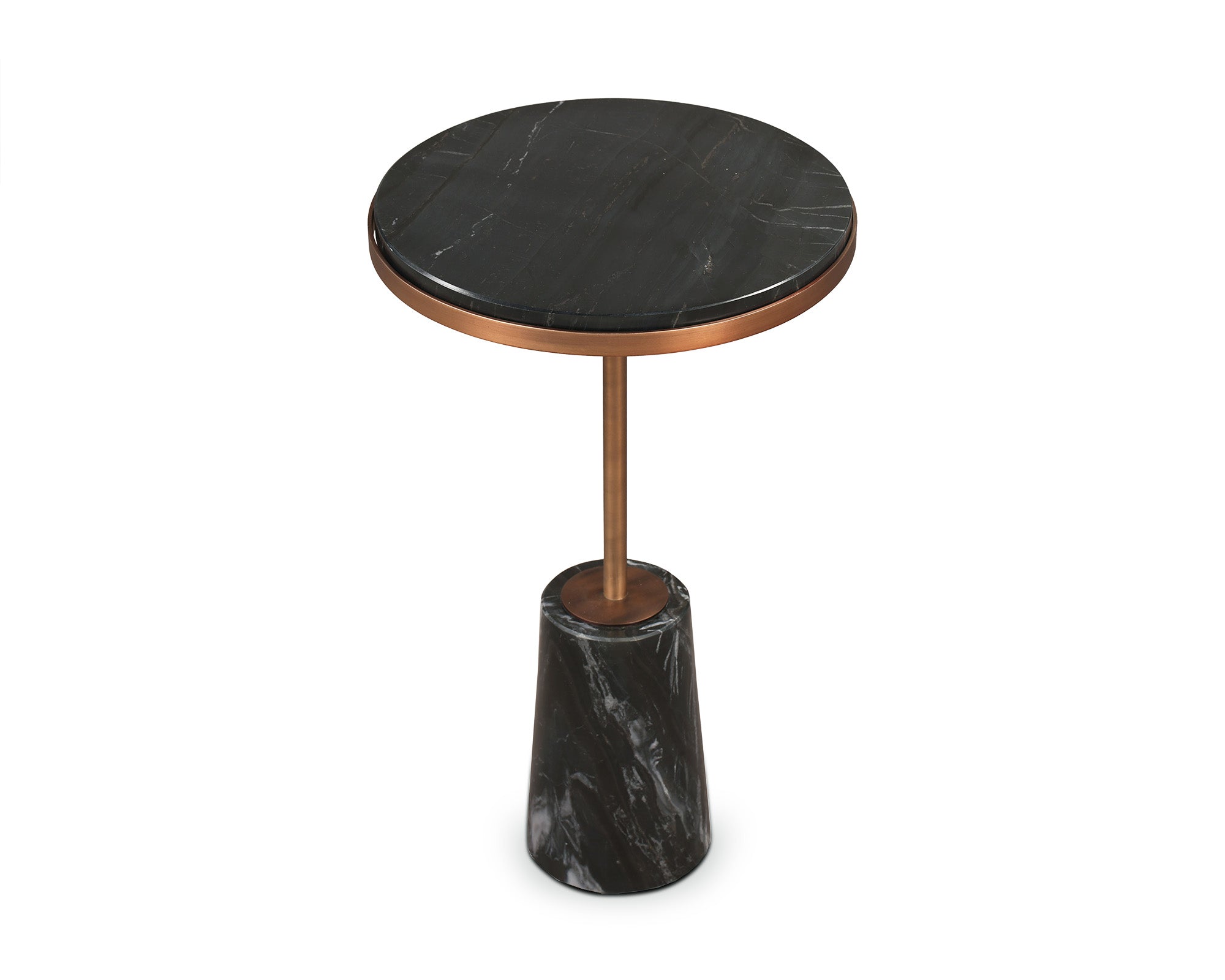 Notto Side Table (set of 2) - Black Marble Bronze