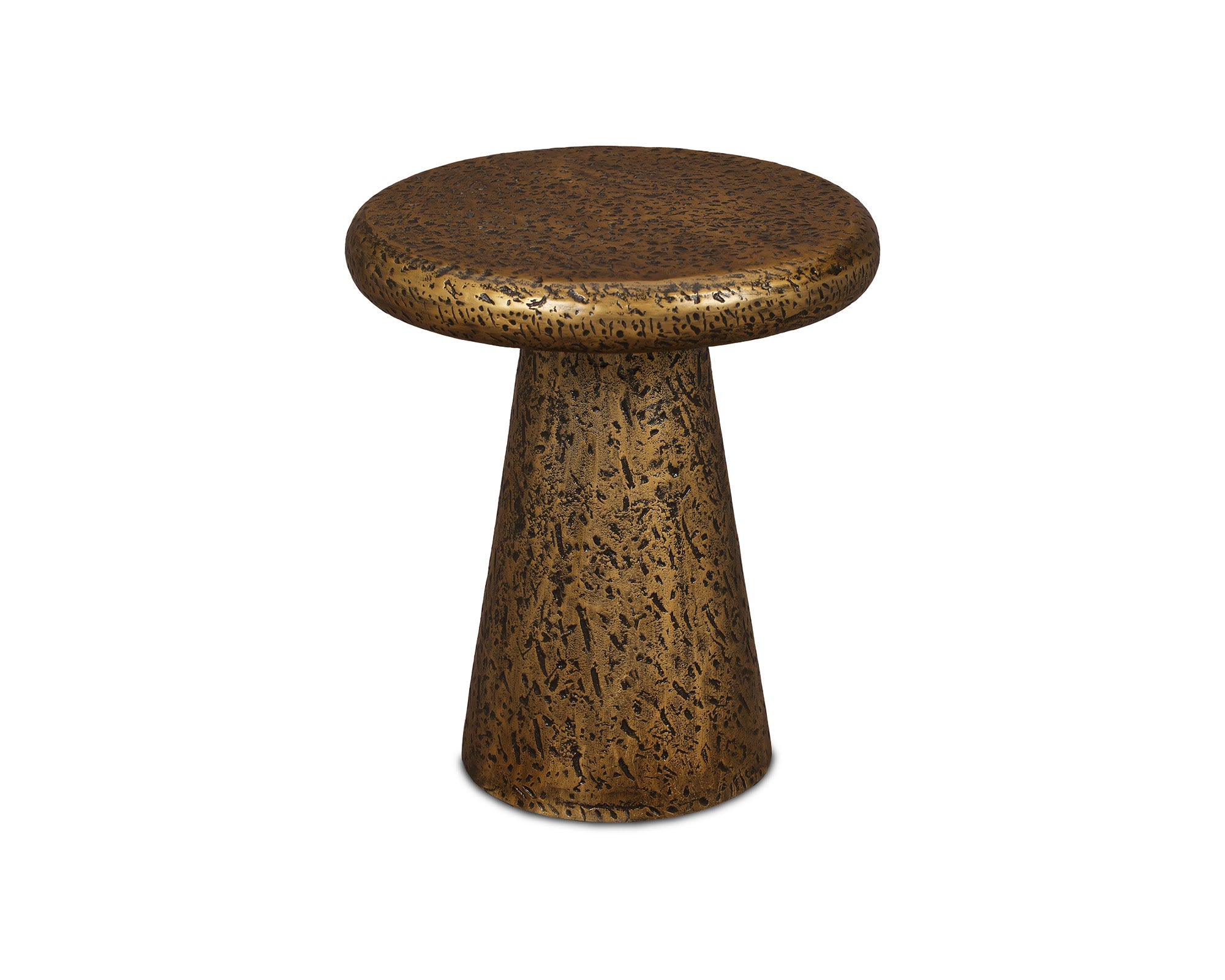 Cotto Side Table - Textured Antique Brass