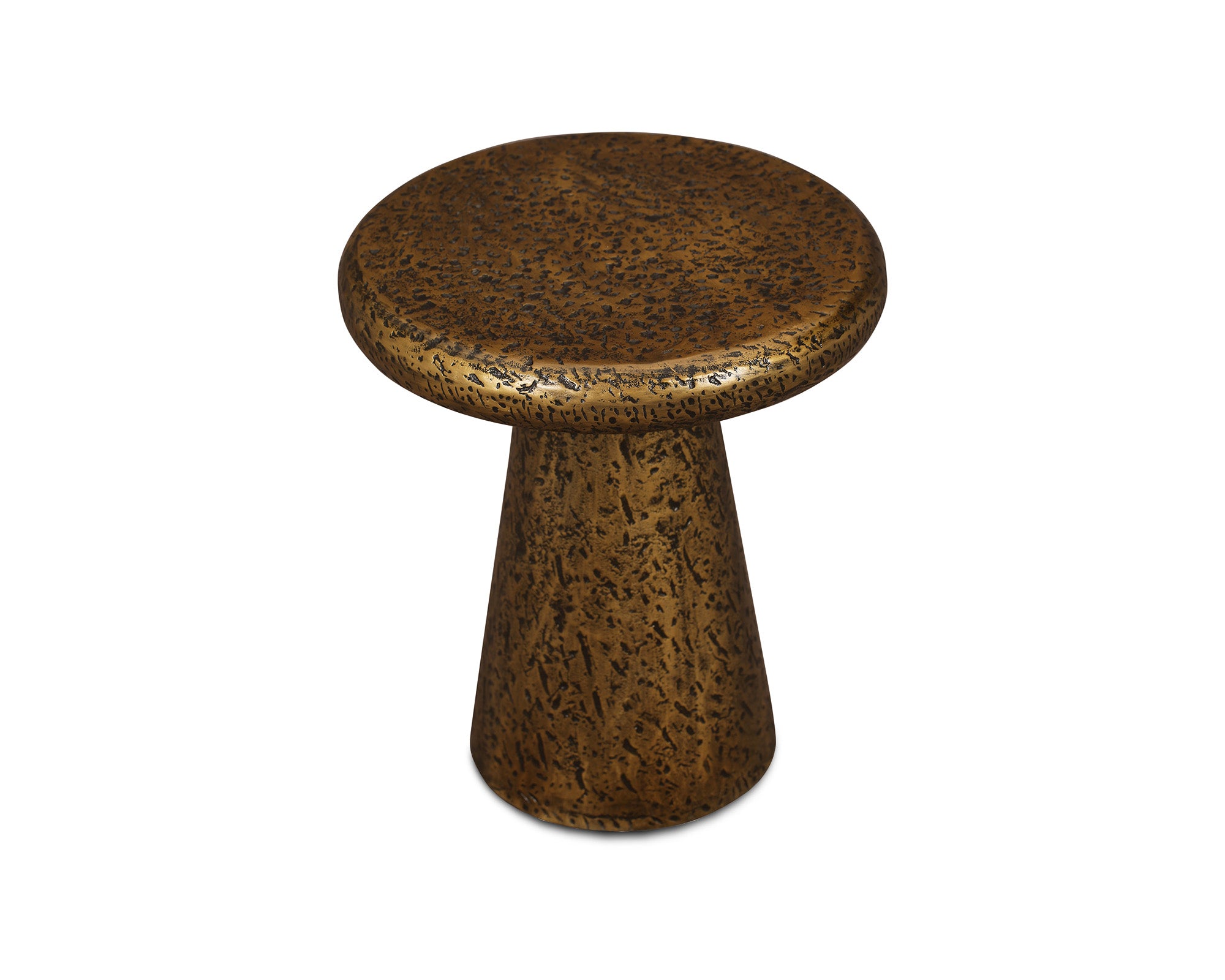 Cotto Side Table - Textured Antique Brass