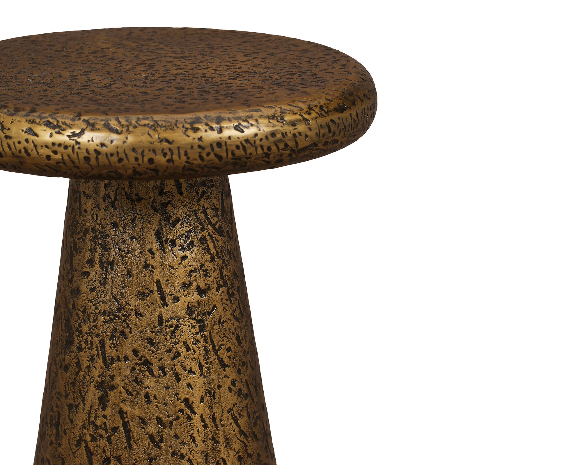 Cotto Side Table - Textured Antique Brass