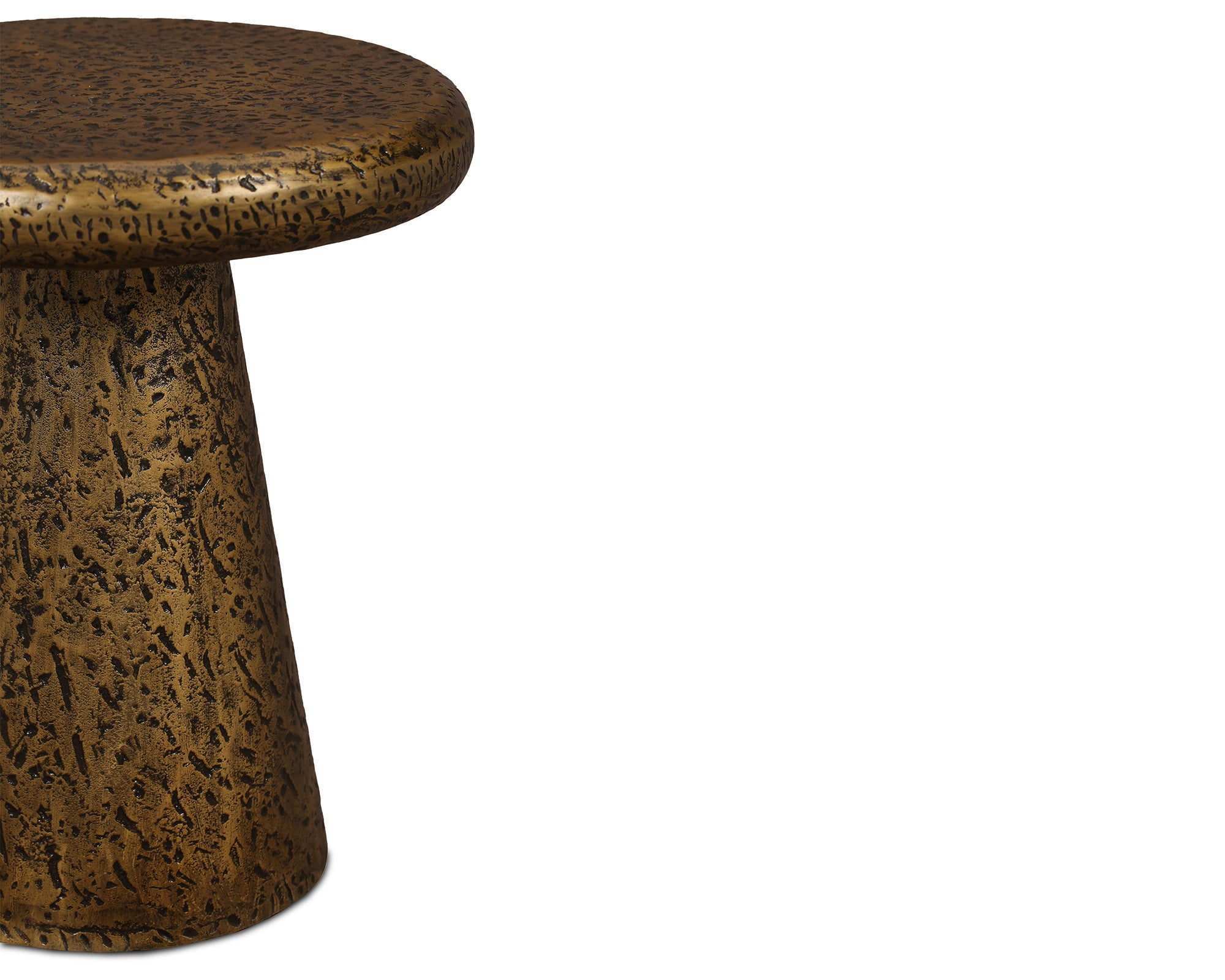 Cotto Side Table - Textured Antique Brass