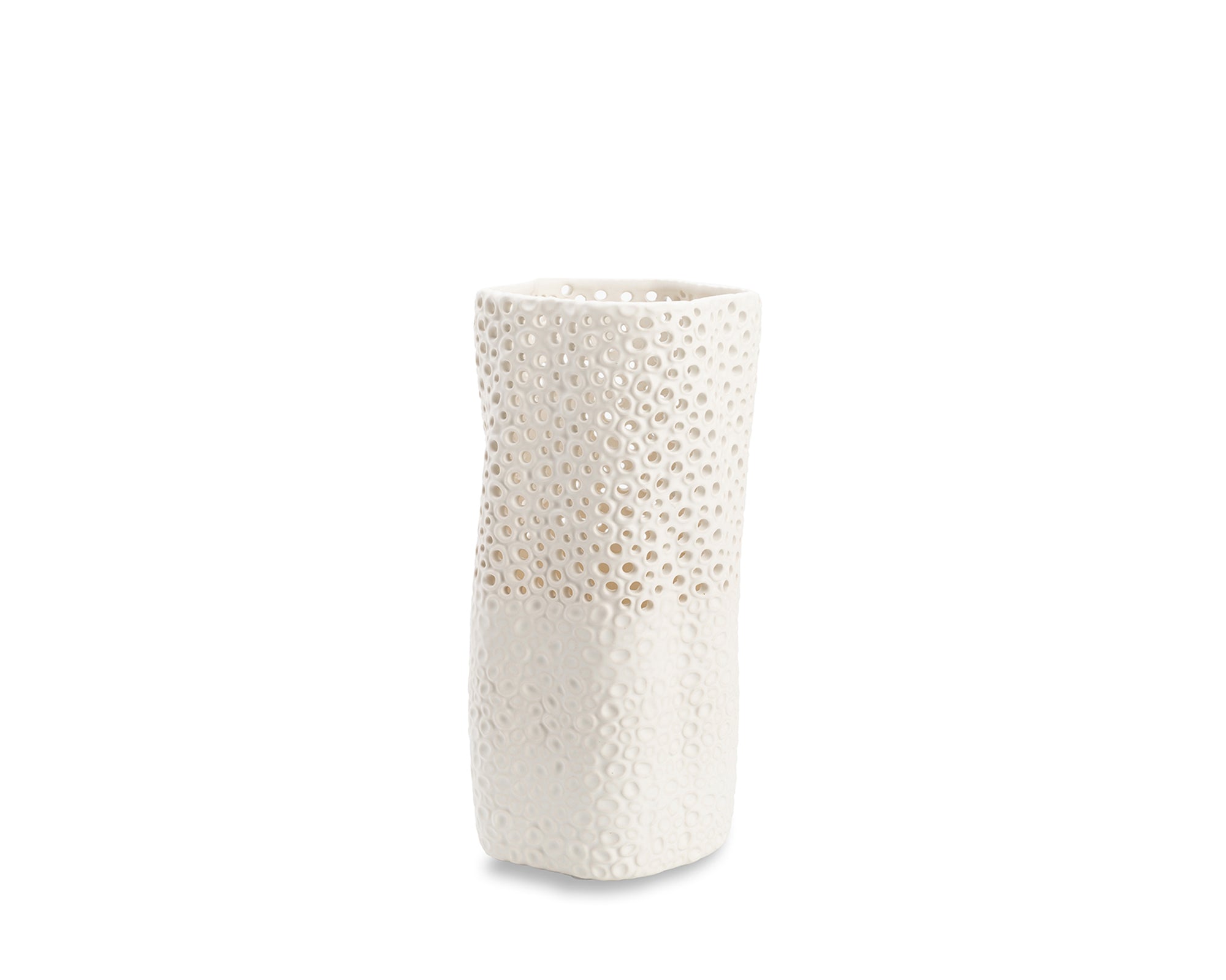 Mell White Vase - White Ceramic