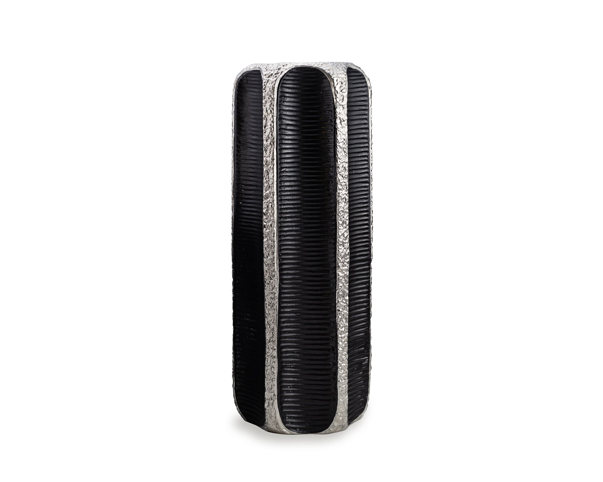 Mora Vase Large - Black and Silver Ceramic