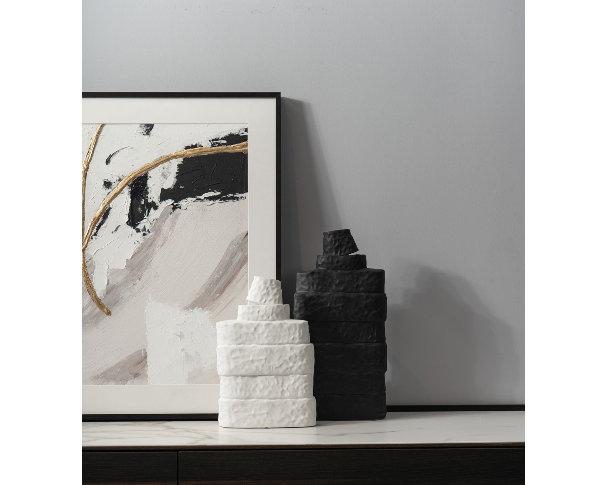 Girton Large Vase - Black Ceramic