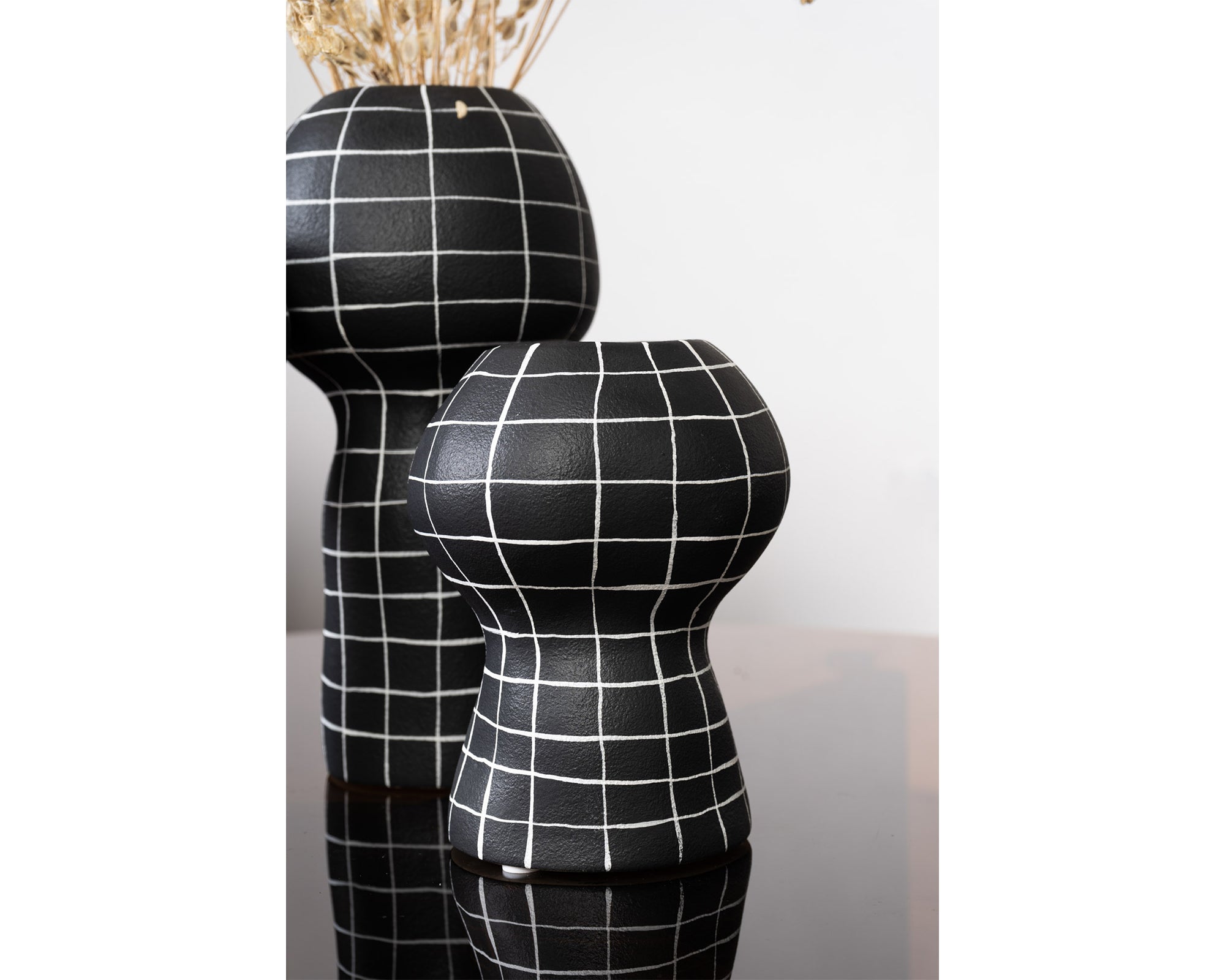 Lynton Small Vase - Black and White Ceramic