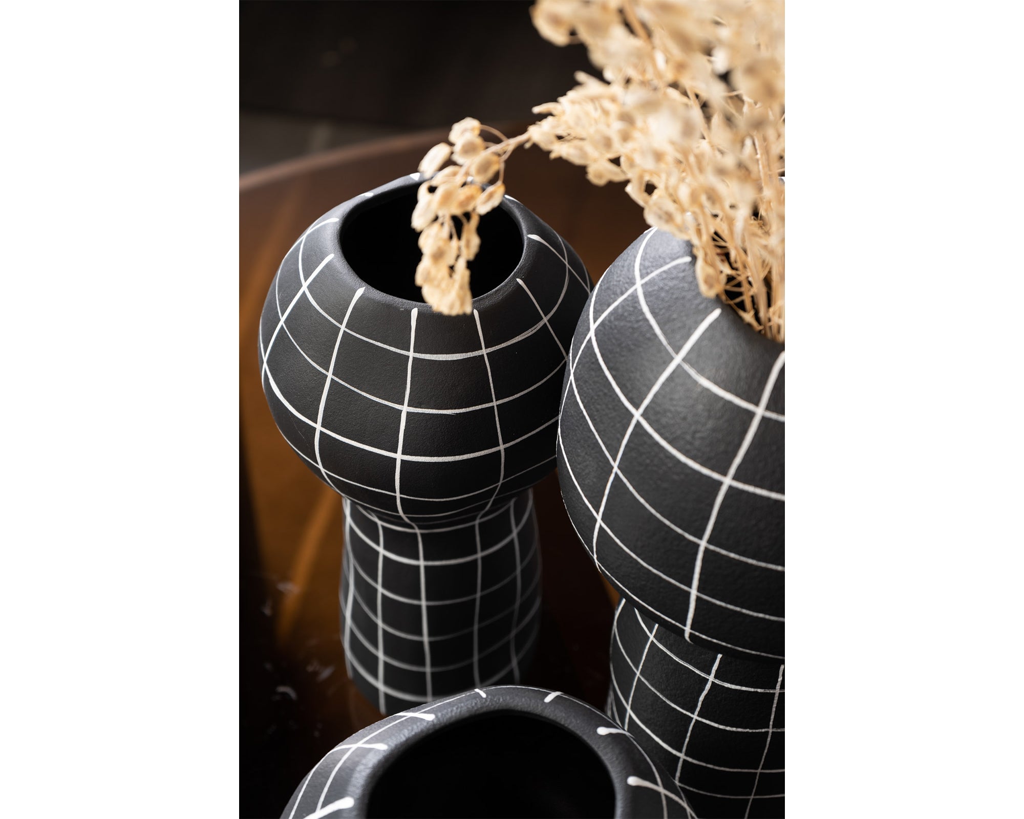 Lynton Small Vase - Black and White Ceramic