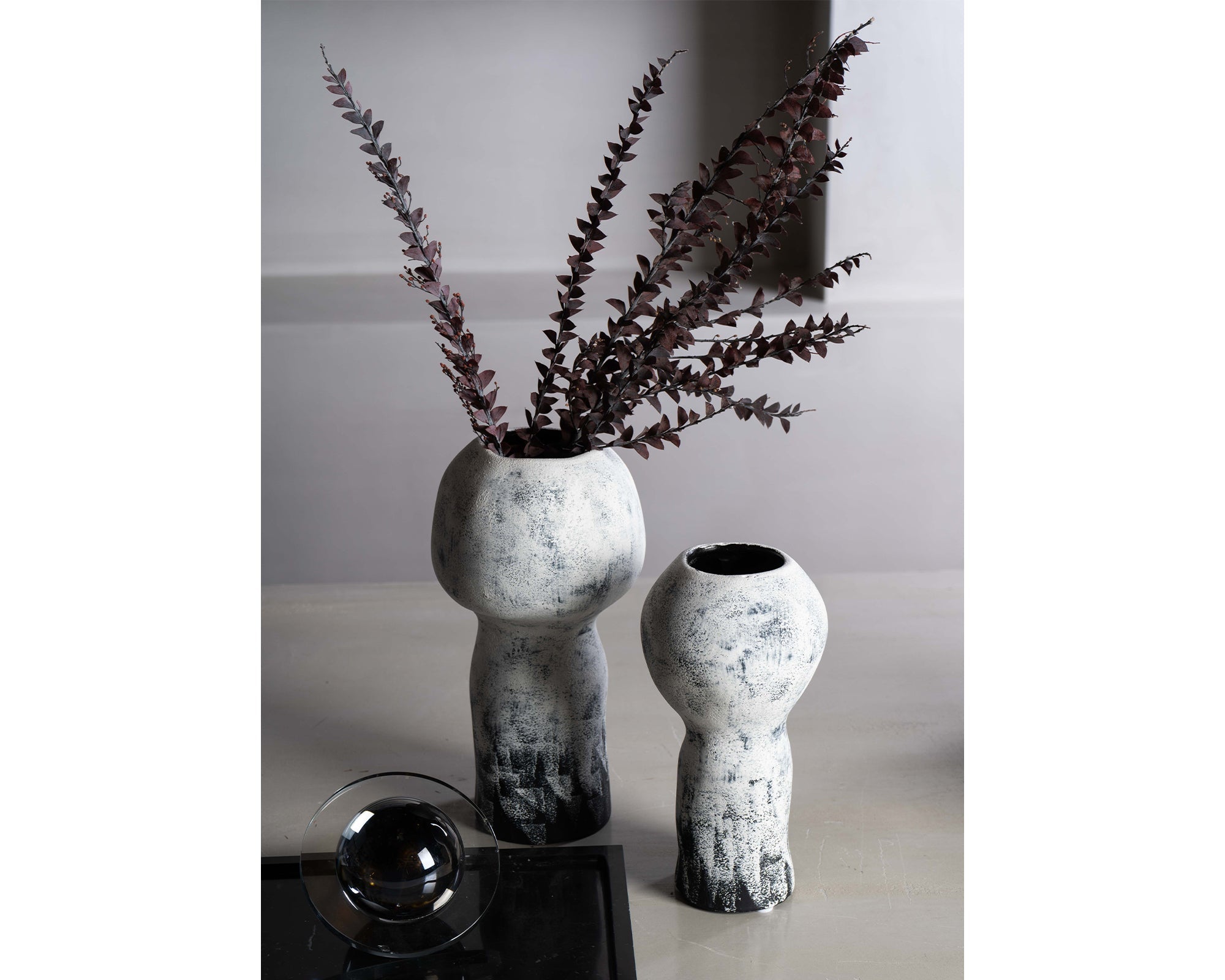 Lynton I Vase - Black and White Gradient