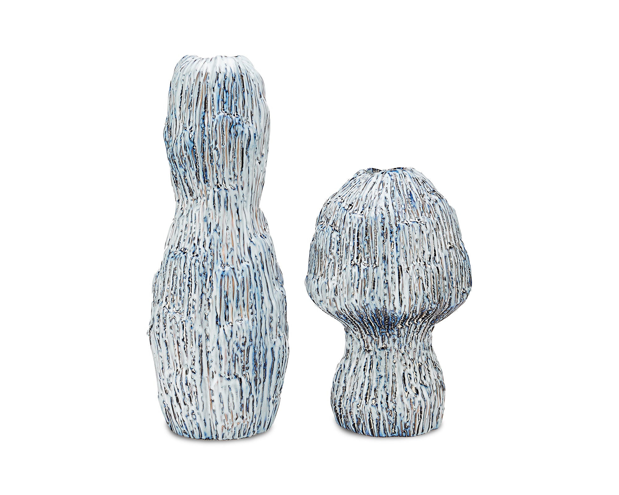 Lennon Large Ceramic Vase - White and Blue