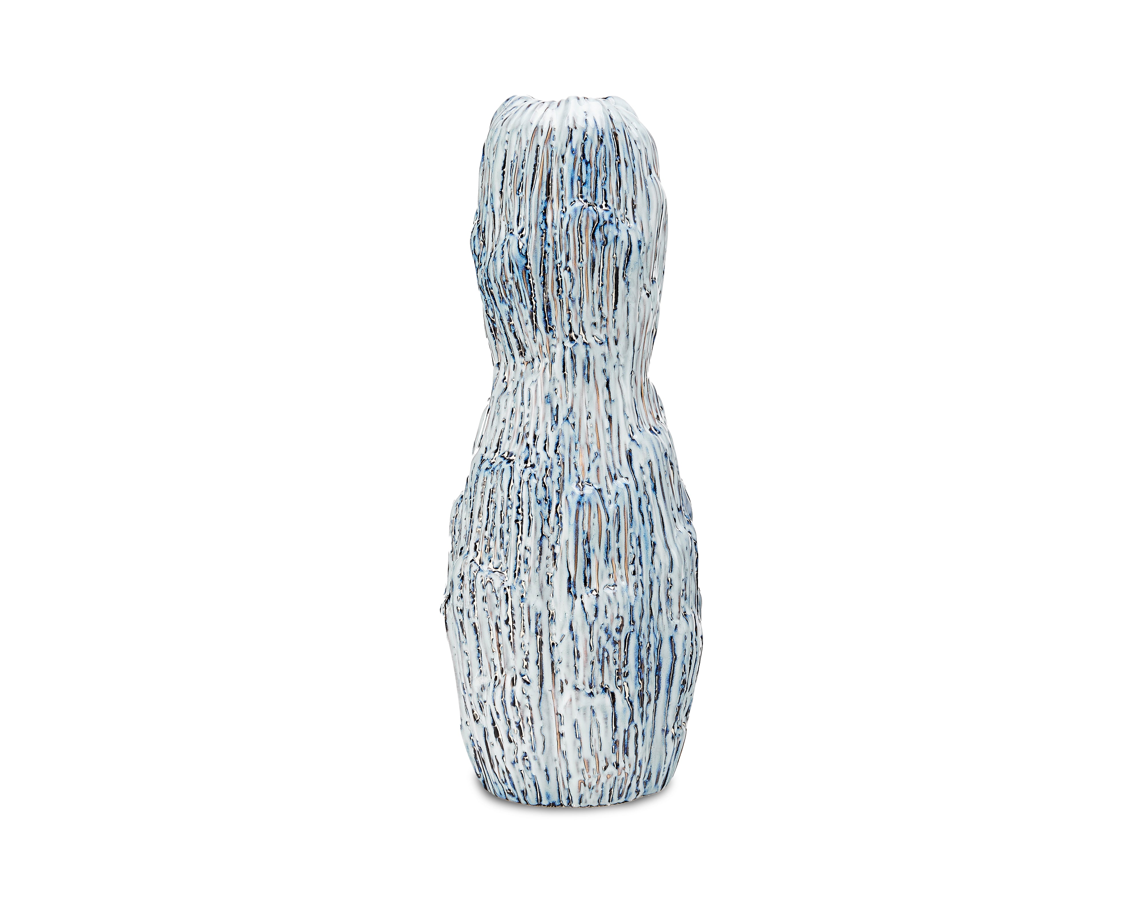 Lennon Large Ceramic Vase - White and Blue