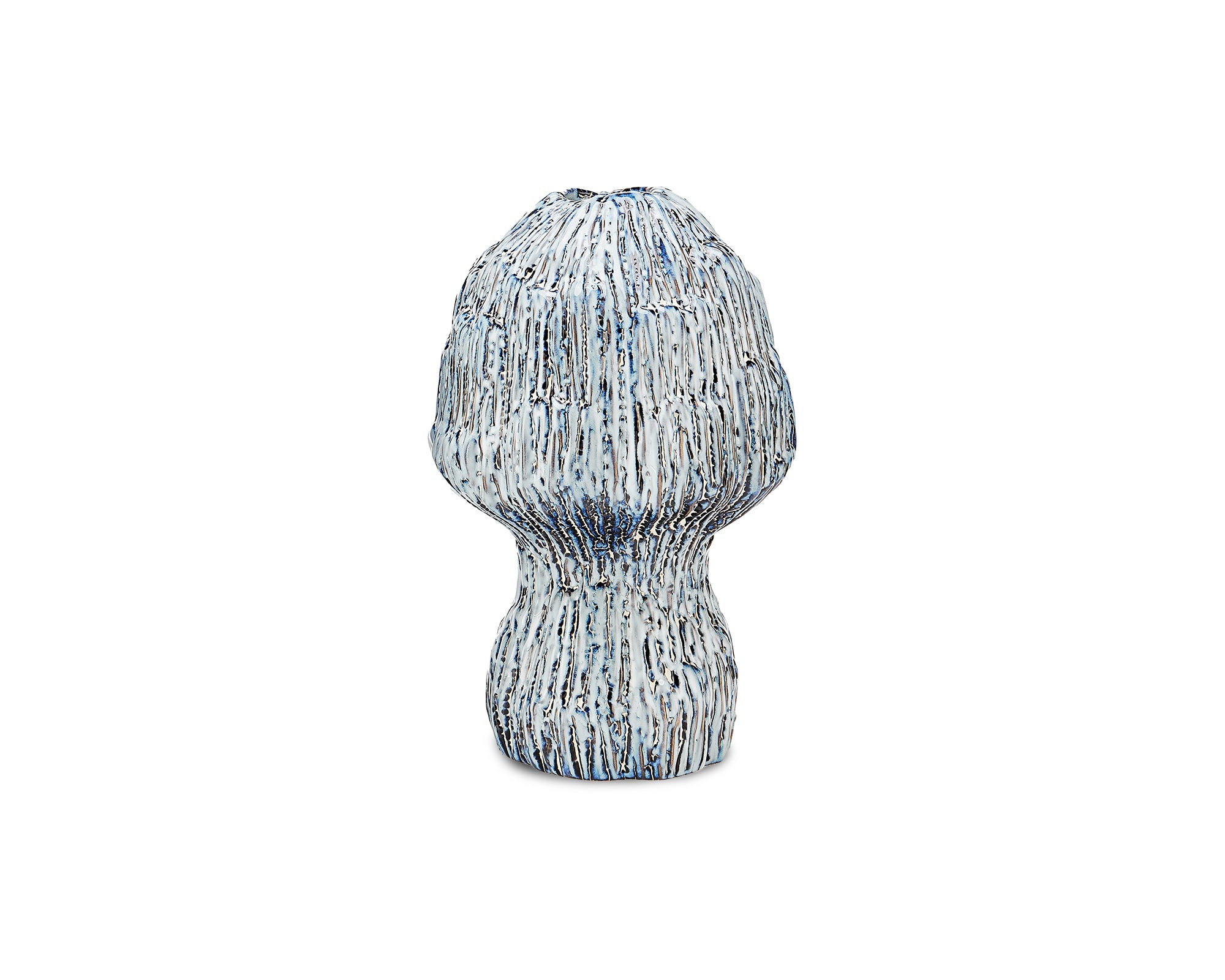 Lennon Small Ceramic Vase - White and Blue