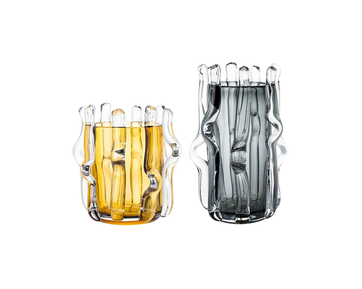 Aura Glass Vase Small - Amber