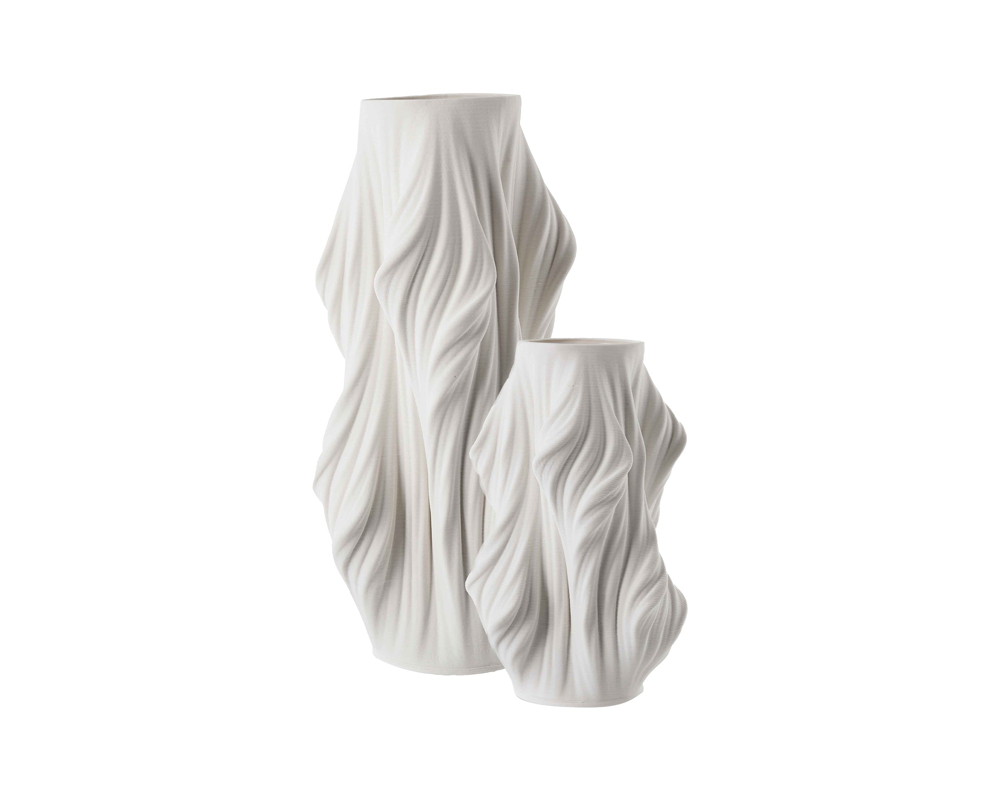 Waven Vase Large - White 3D Printed Ceramic