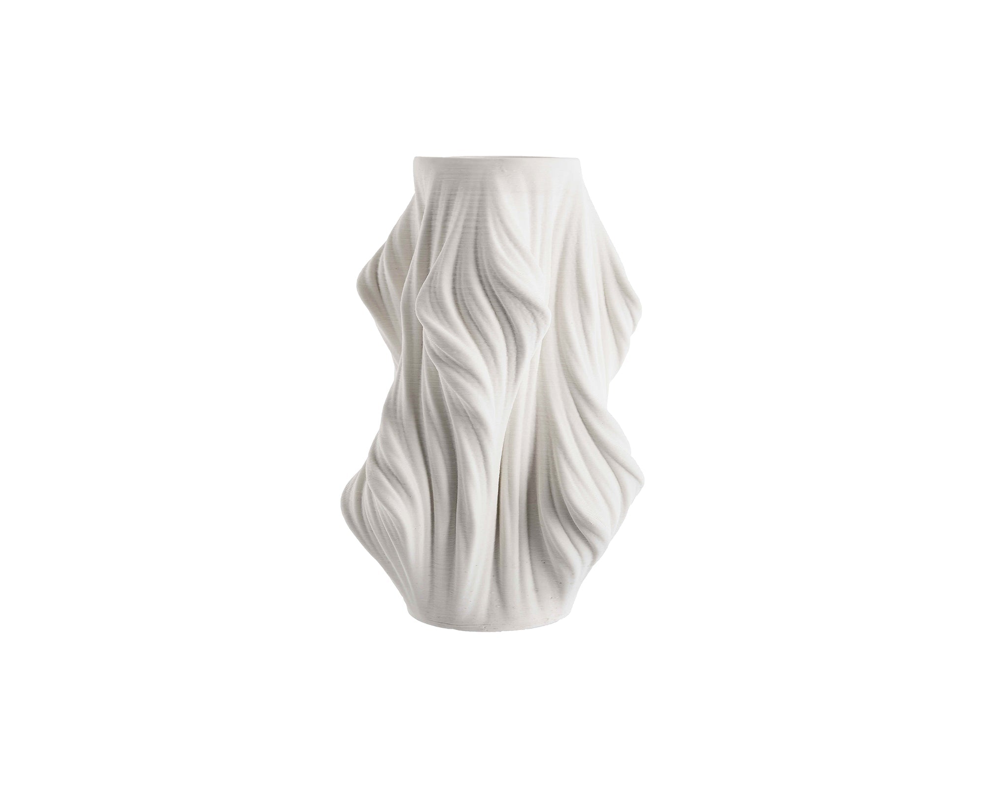 Waven Vase Small - White 3D Printed Ceramic