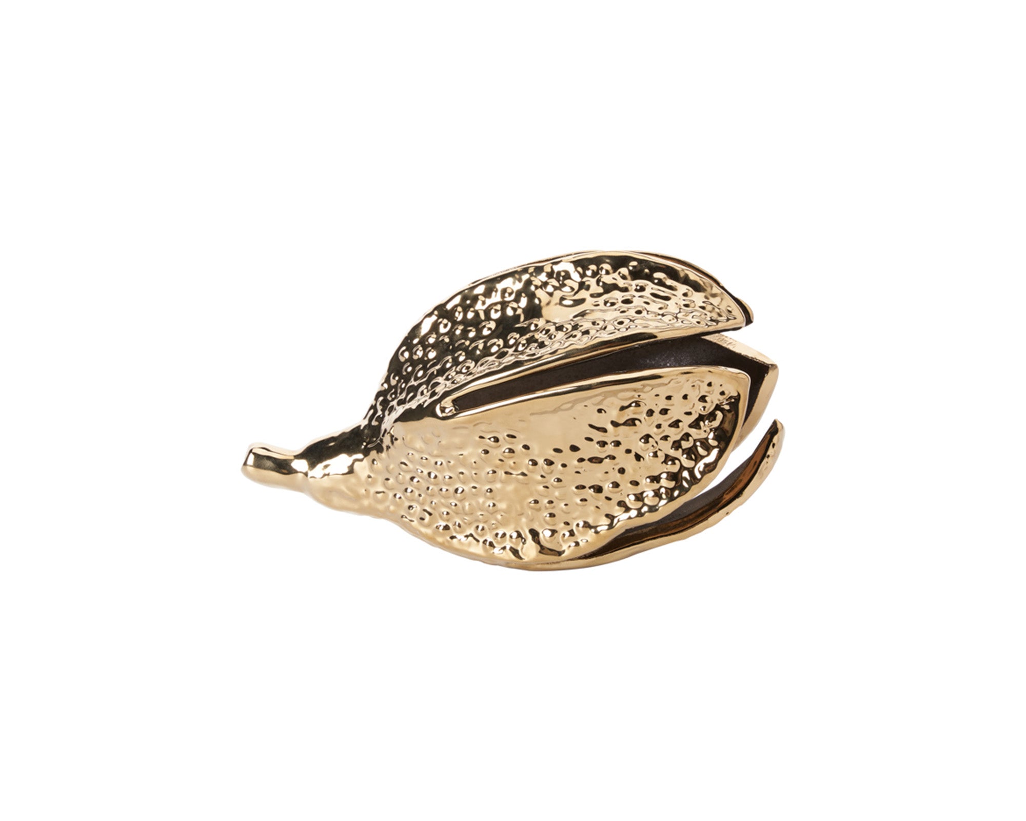Folia Sculpture - Brass Finish Ceramic