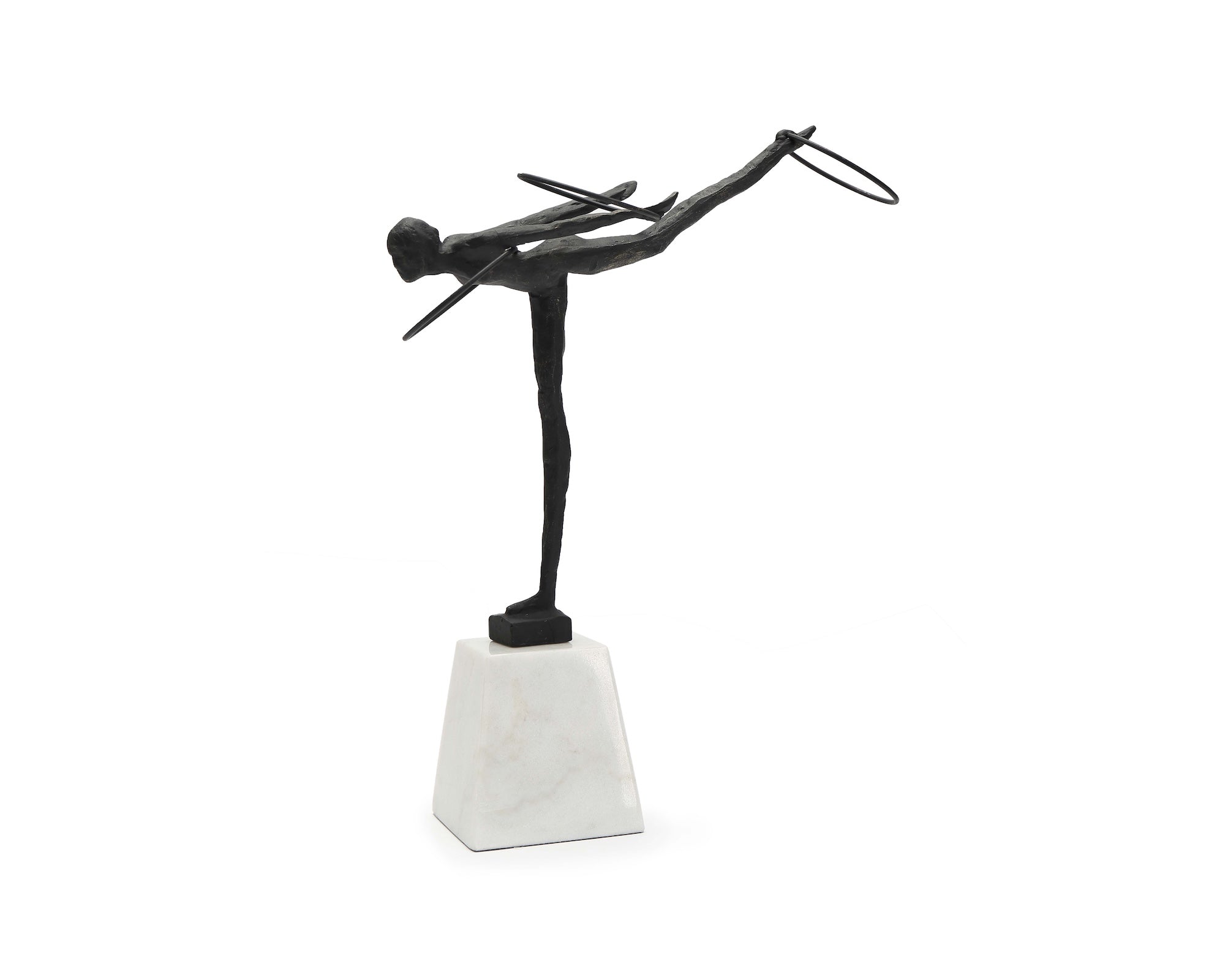 Calista Sculpture - Black Iron/White Marble