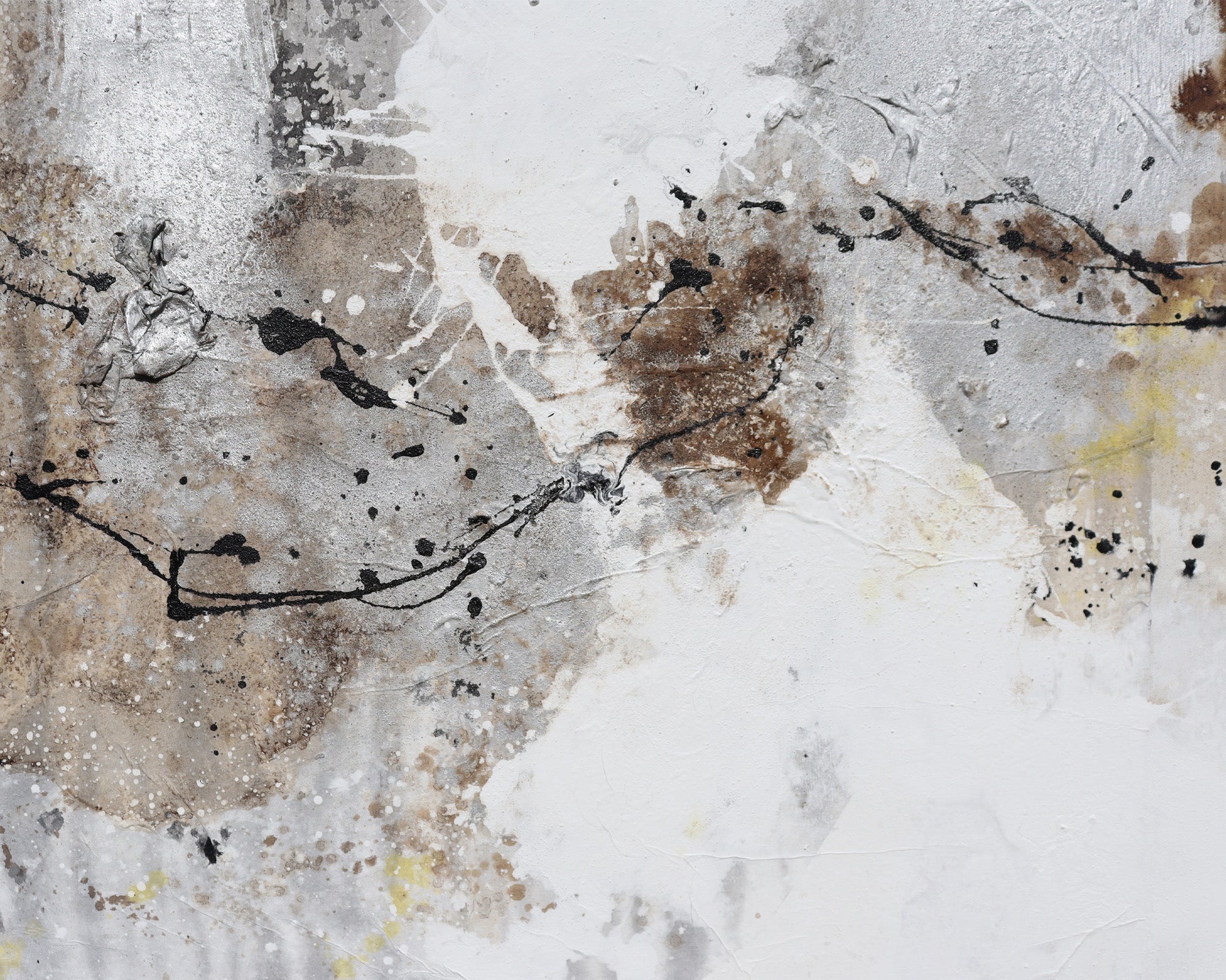 Manoma Oil Painting - Brown and White