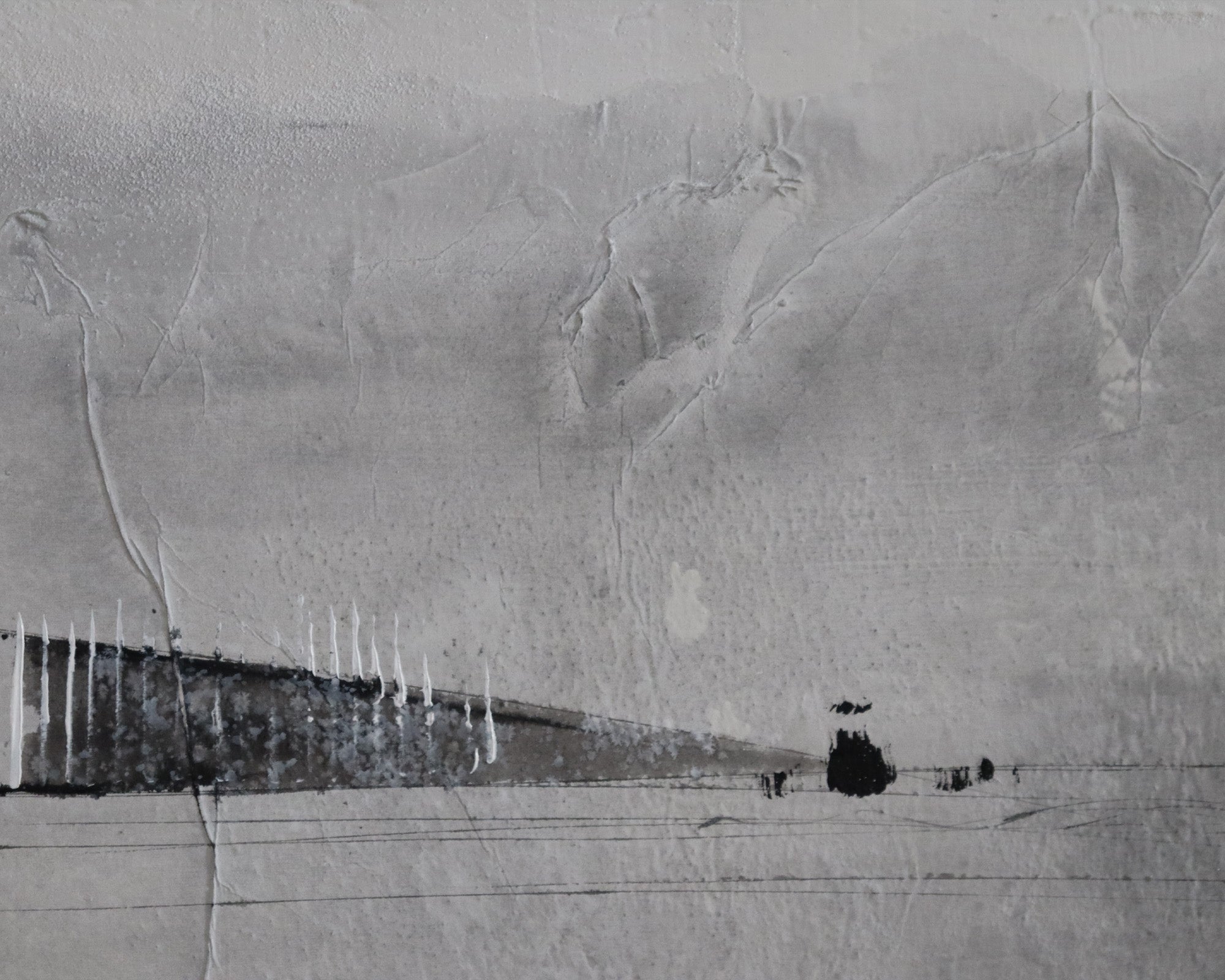 Yarcha Oil Painting - Grey and White