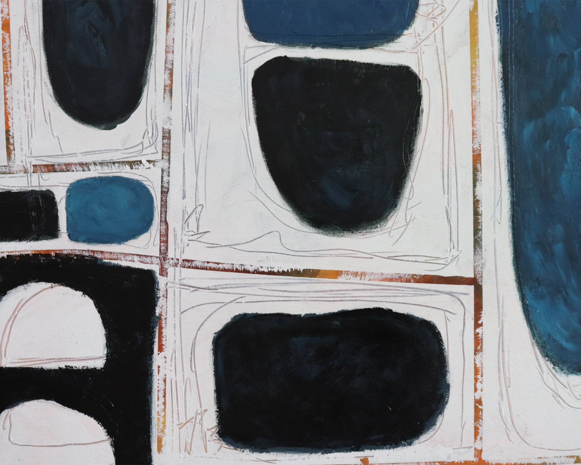 Nyla Oil Painting - Blue and Black