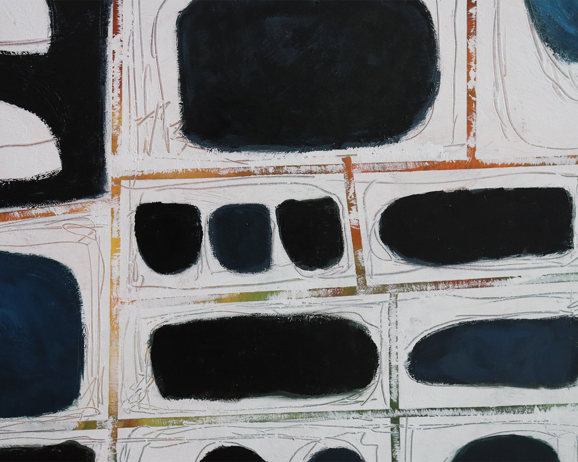 Nyla Oil Painting - Blue and Black