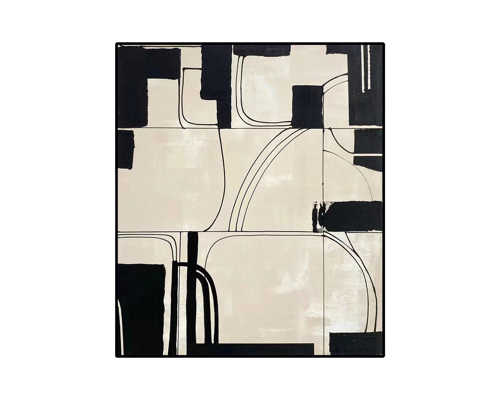 Architect's Dream Oil Painting - Black and Cream