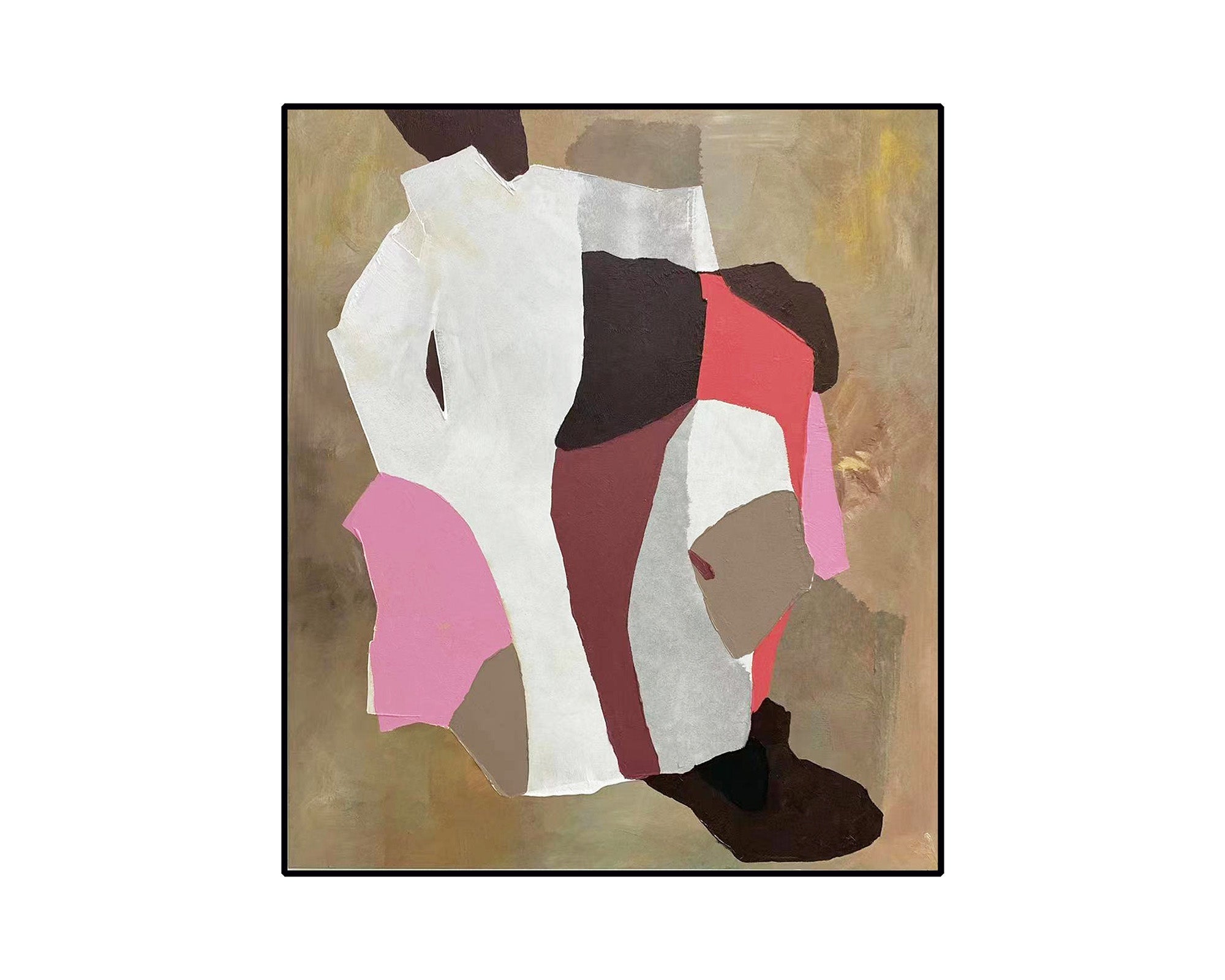 Layers of Light Oil Painting - Earthy Terracota and Pink