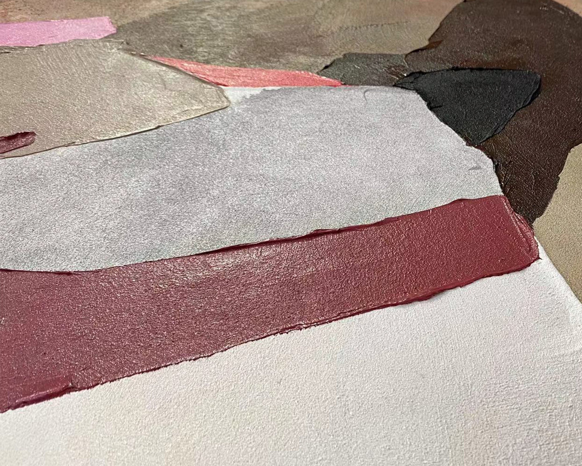 Layers of Light Oil Painting - Earthy Terracota and Pink