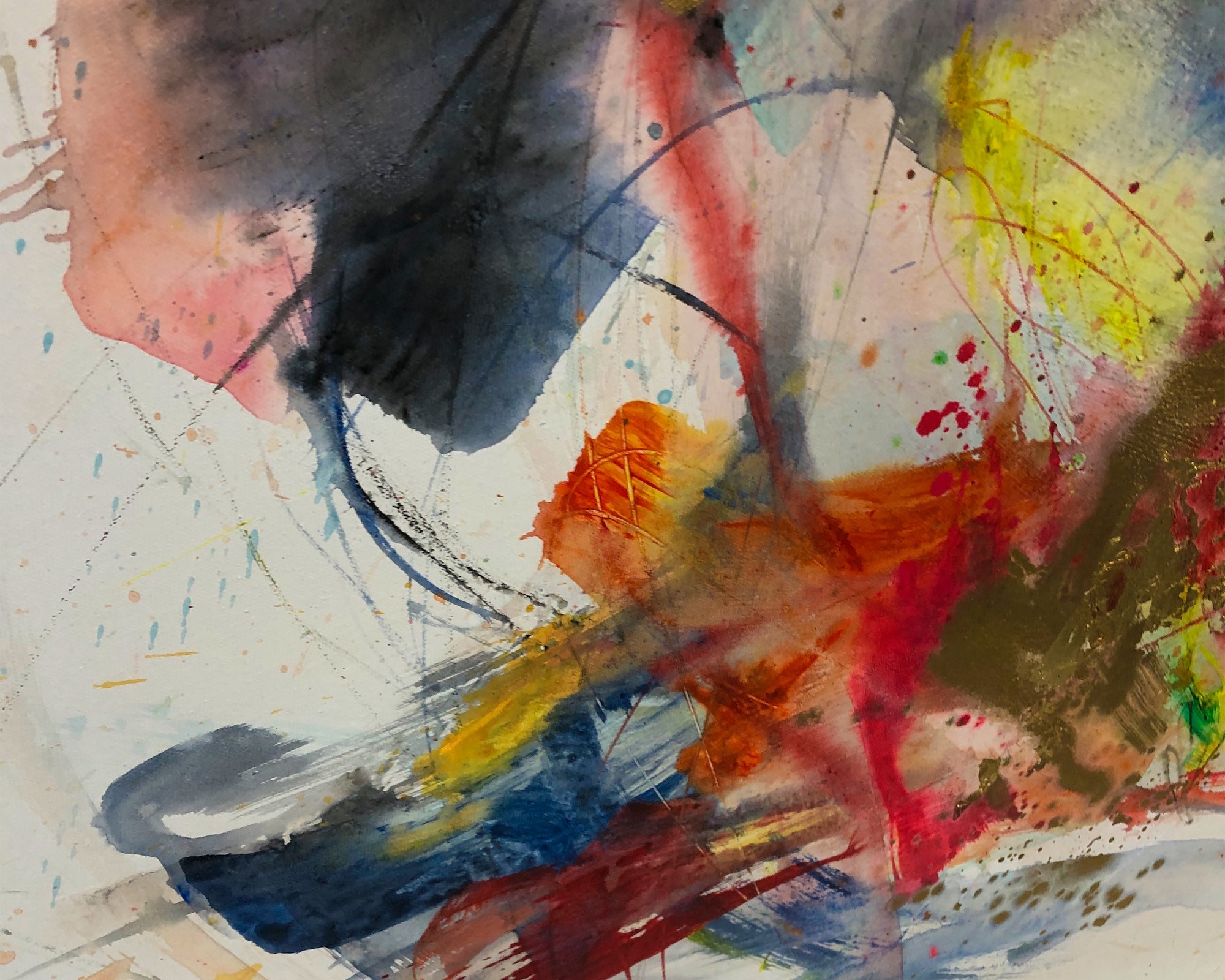 Rhapsody Oil Painting - Hand Painted/White Wood Frame