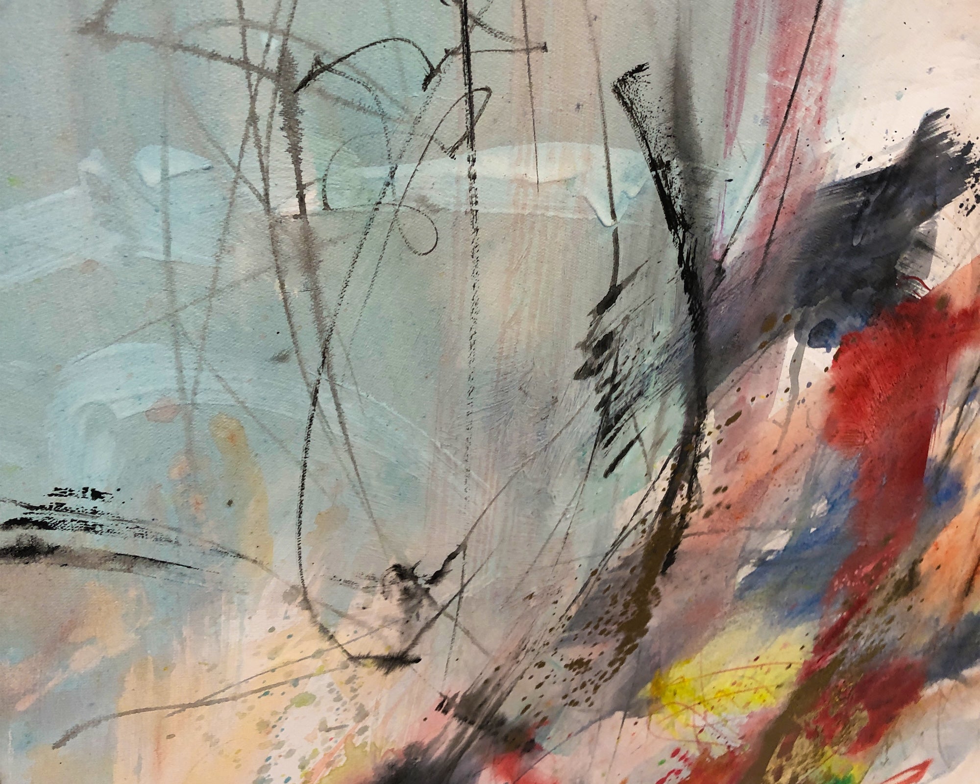 Rhapsody Oil Painting - Hand Painted/White Wood Frame