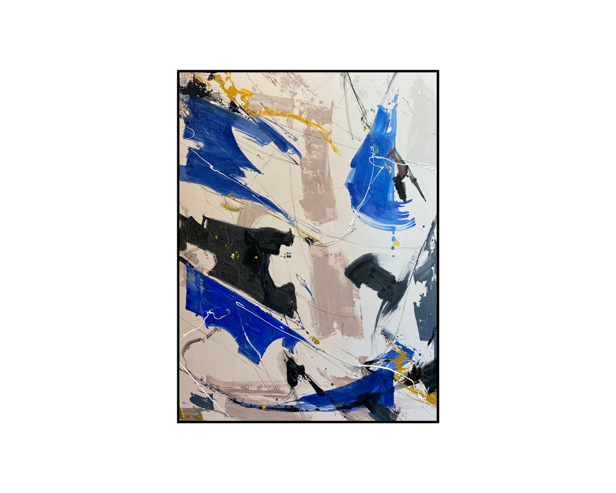 Vortex Oil Painting - Hand Painted/Black Wood Frame