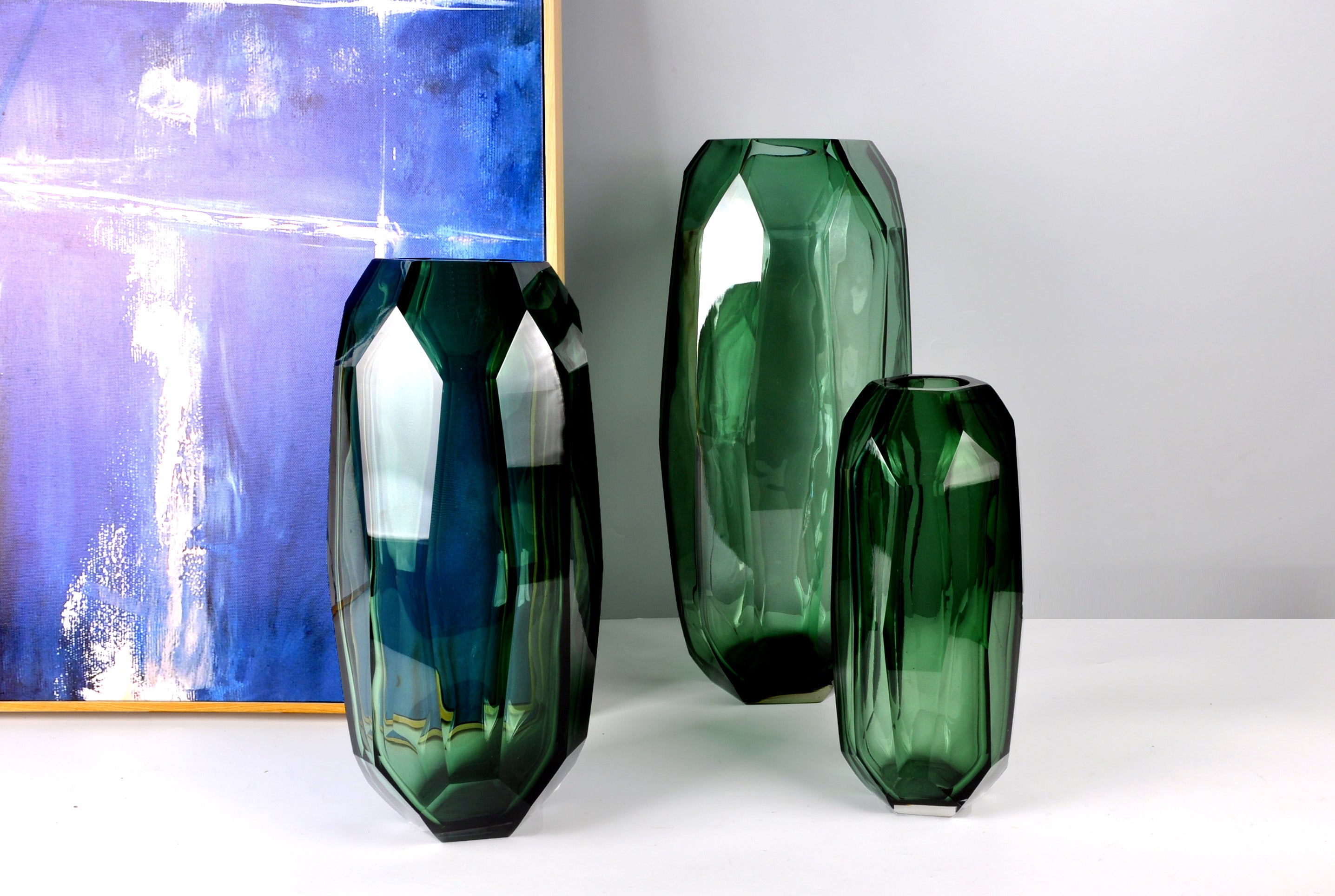 Emerald Vase Large - Green Glass