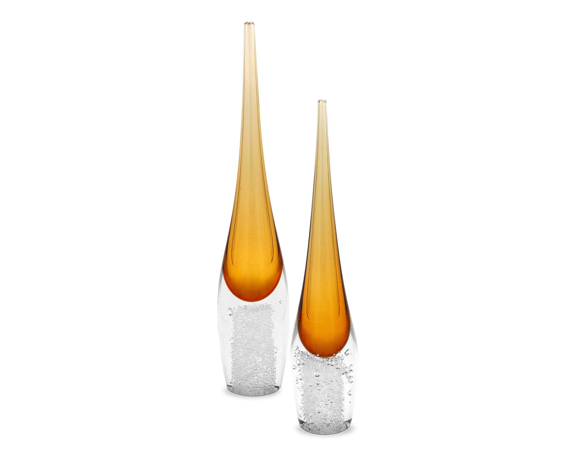 Ellis Crystal Vase Small - Amber Glass