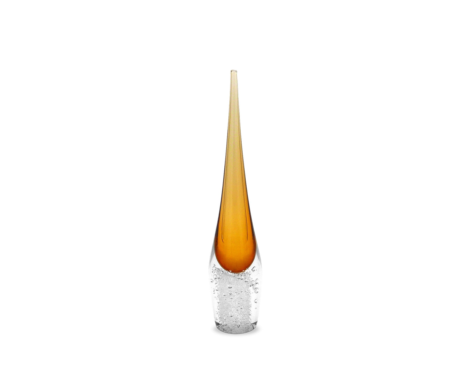 Ellis Crystal Vase Small - Amber Glass