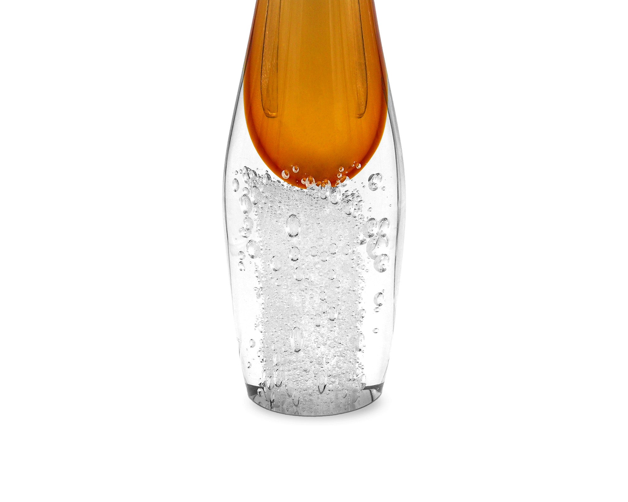 Ellis Crystal Vase Small - Amber Glass