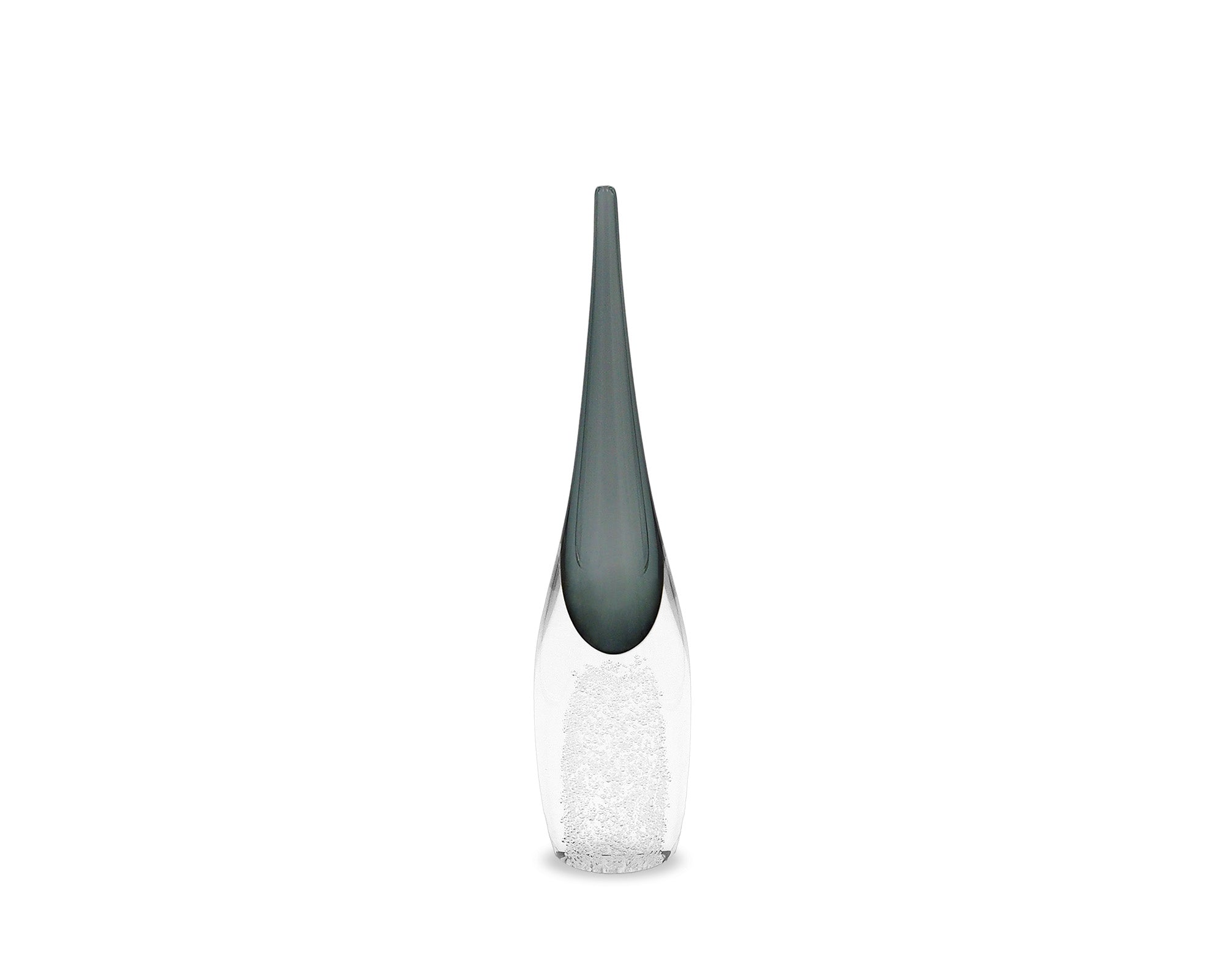 Ellis Crystal Small Vase - Grey Glass