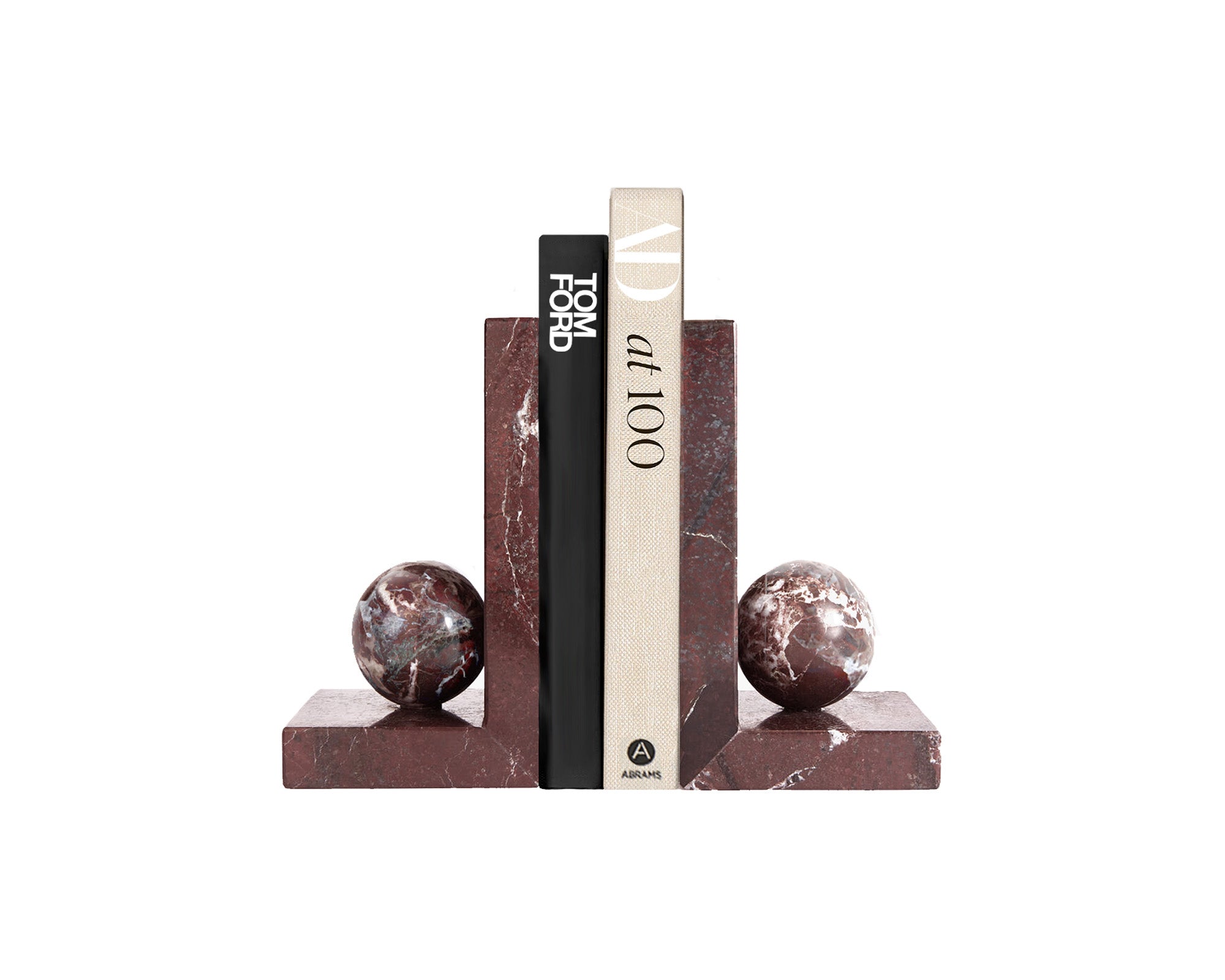 Ebury Bookends - Rojo Levante Marble