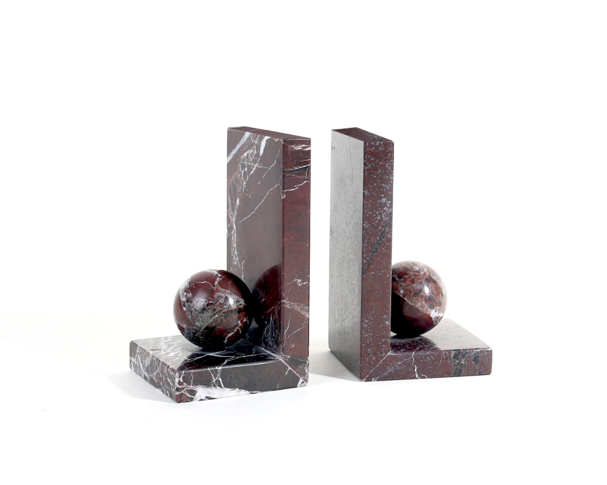 Ebury Bookends - Rojo Levante Marble