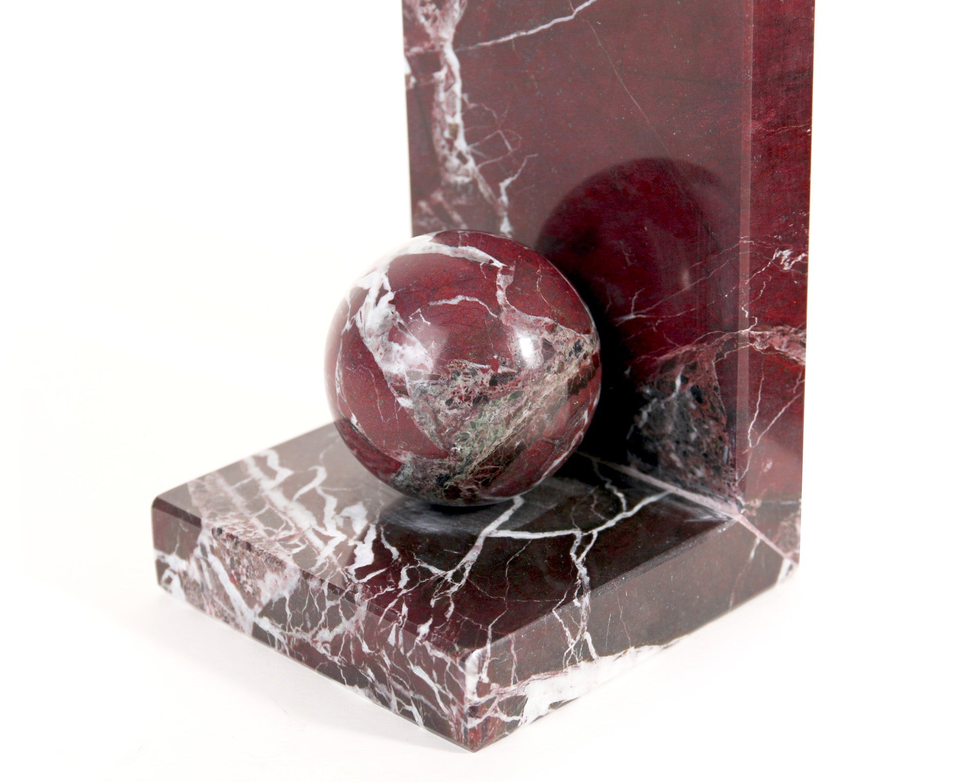 Ebury Bookends - Rojo Levante Marble
