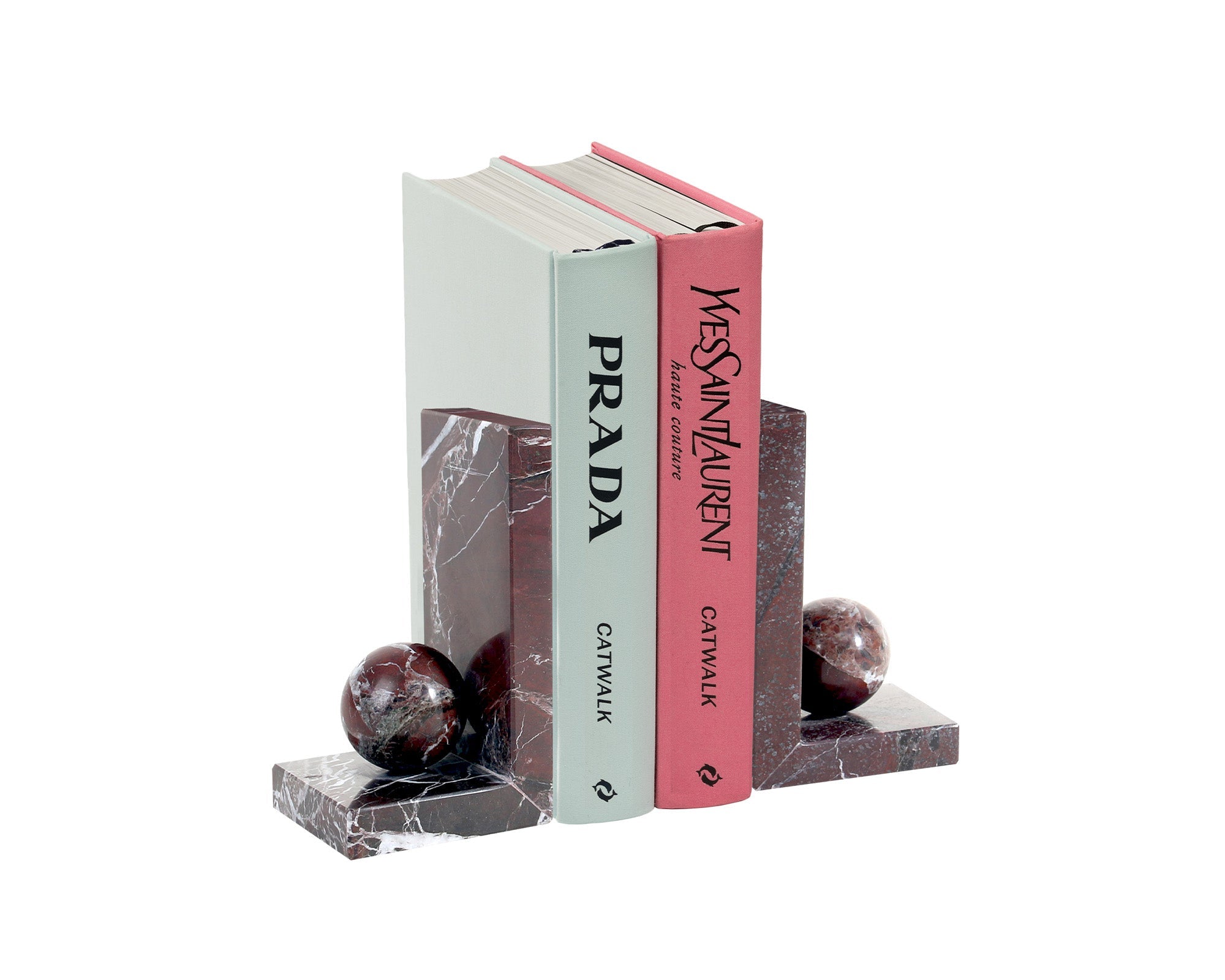 Ebury Bookends - Rojo Levante Marble
