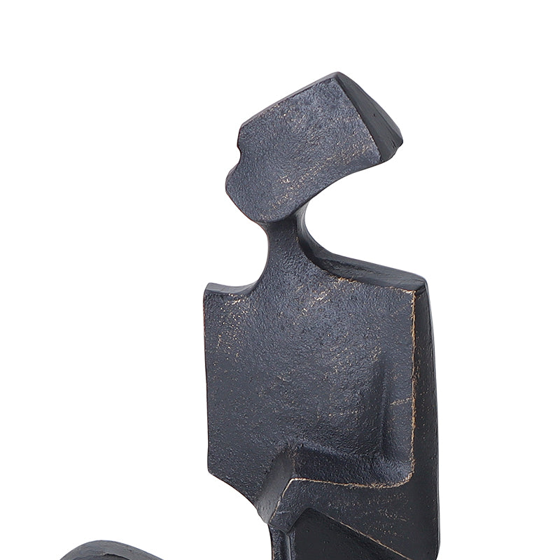 Isla Sitting Lady Sculpture - Black Ceramic