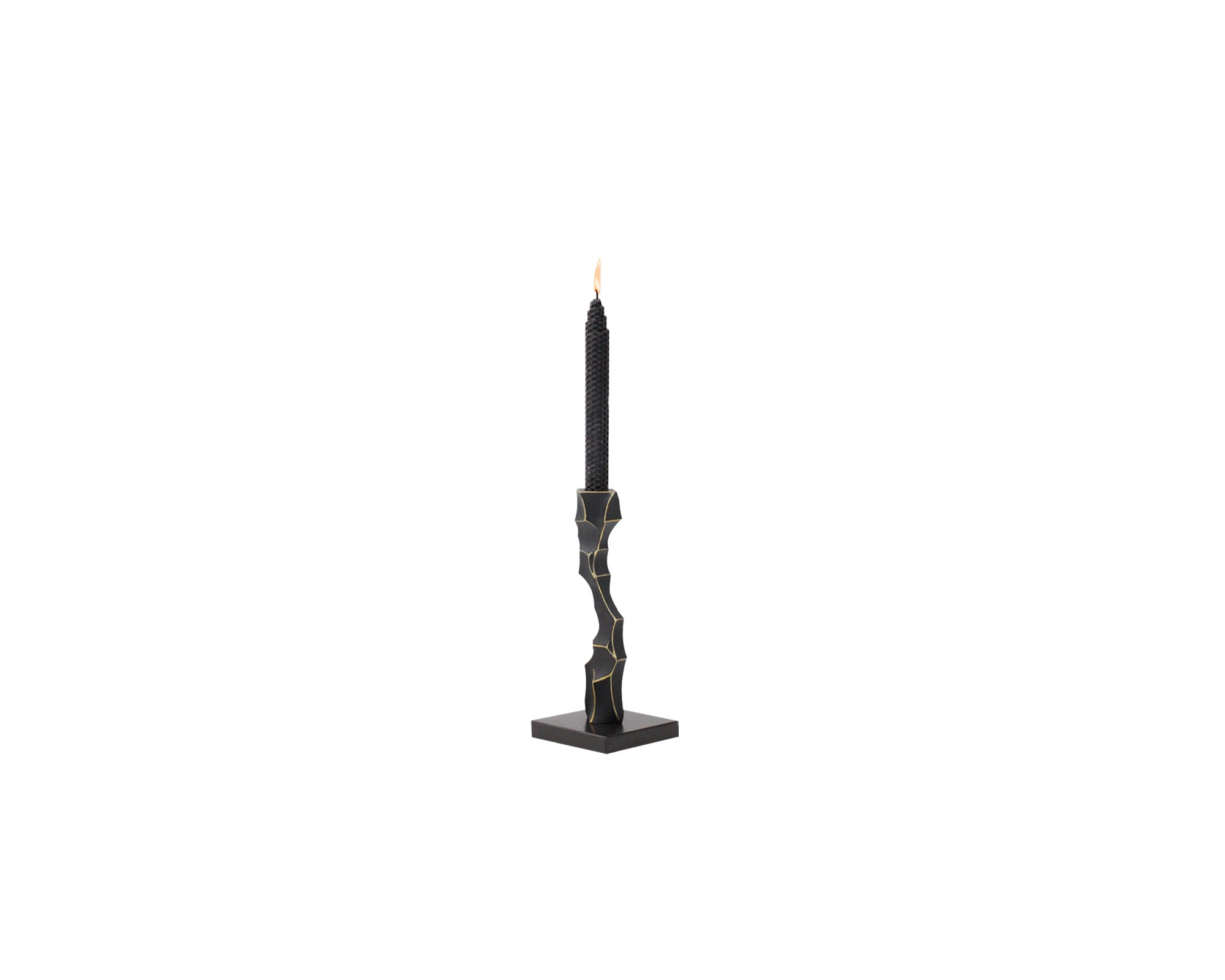 Storm Candlestick Small - Black Marble