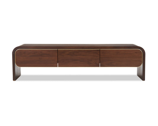 Walter Media Sideboard - Natural Walnut & Brass
