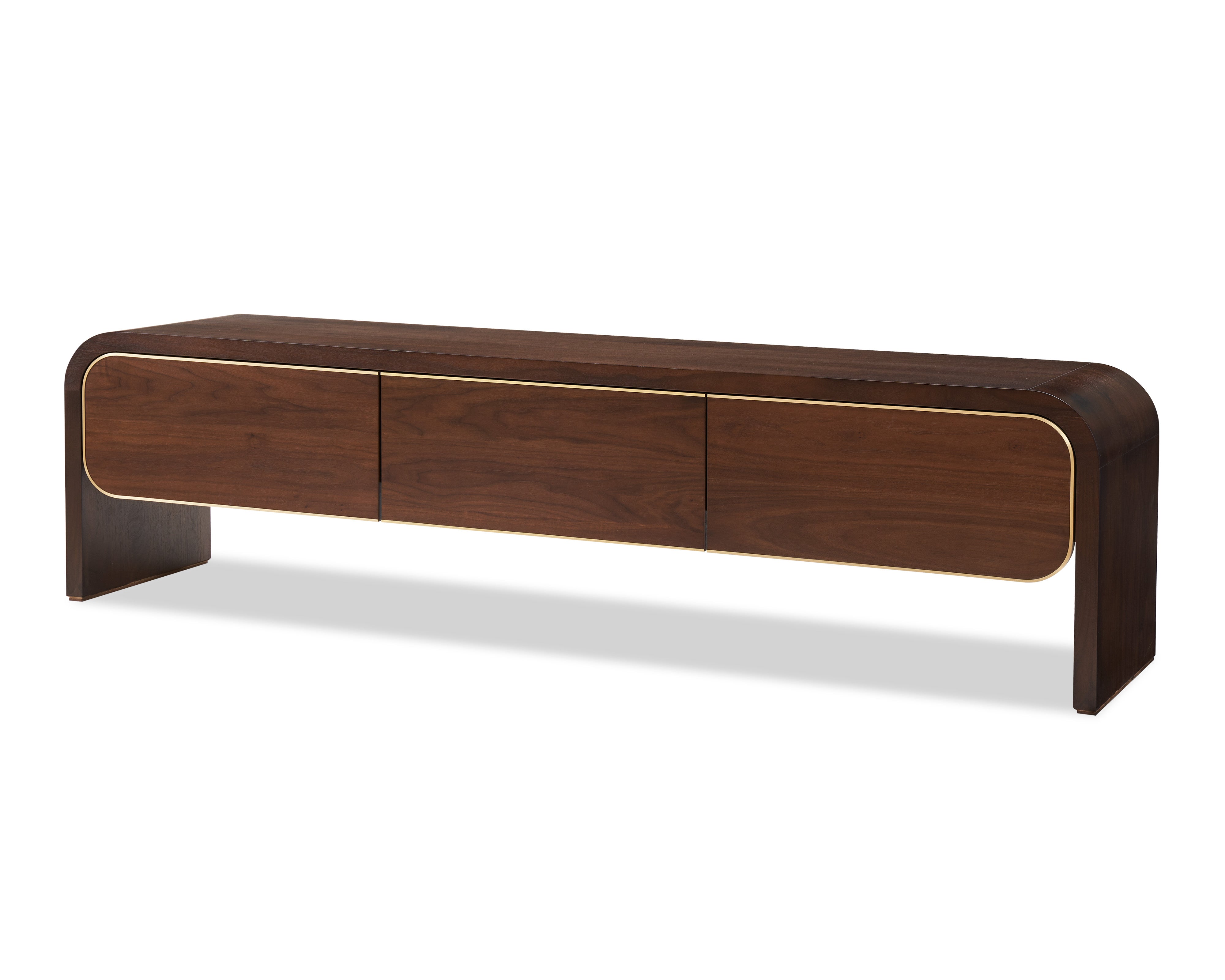 Walter Media Sideboard - Natural Walnut & Brass