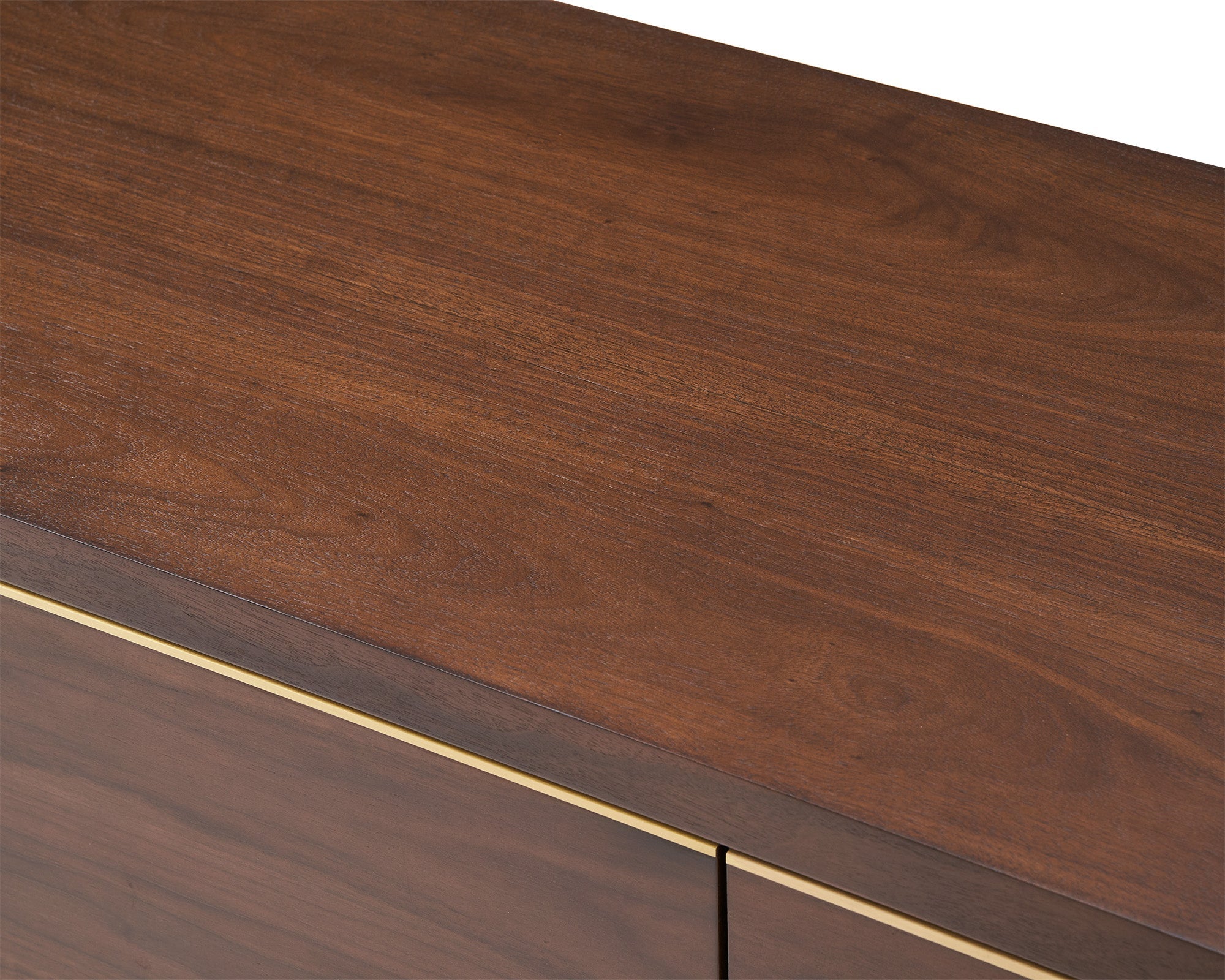 Walter Media Sideboard - Natural Walnut & Brass