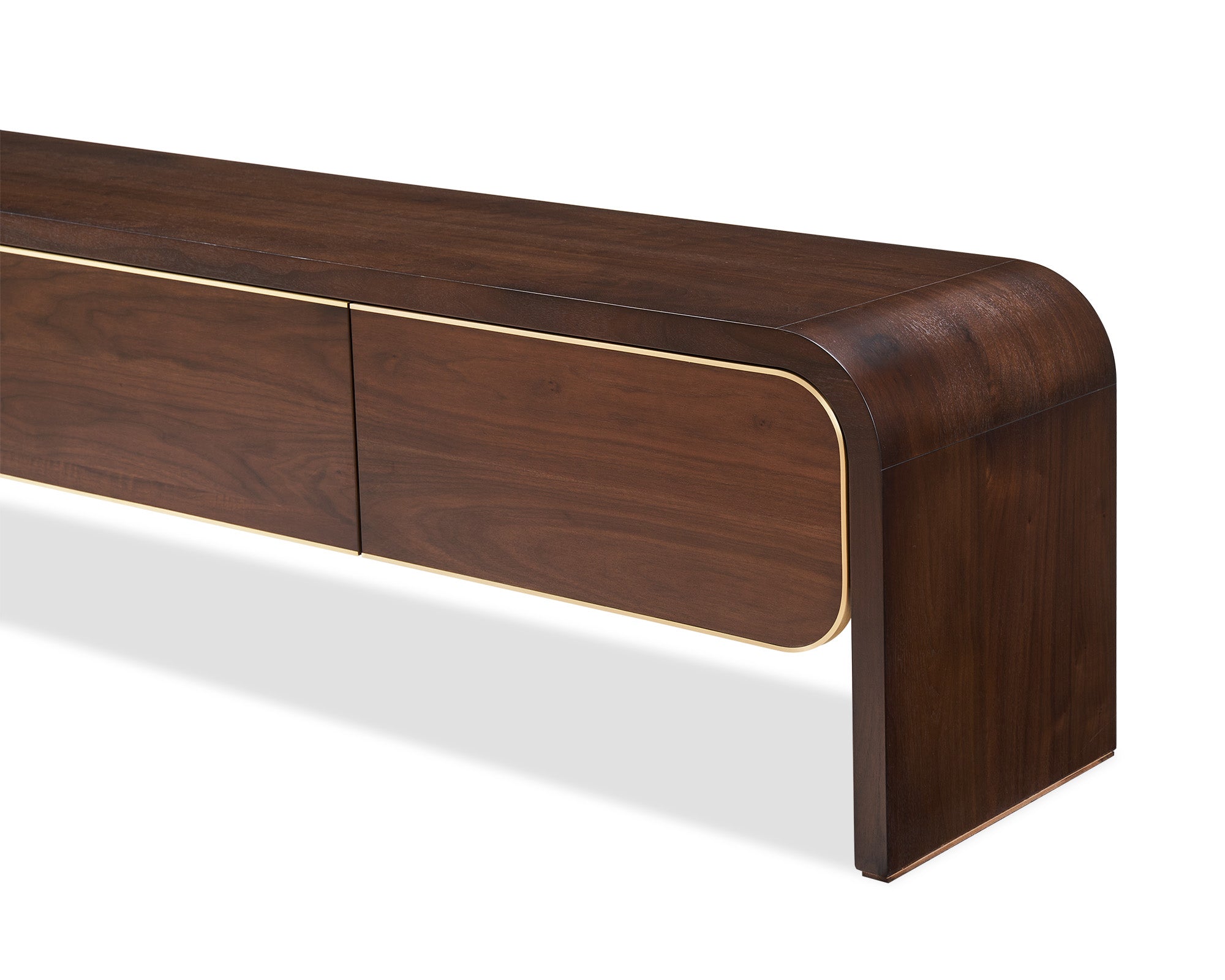 Walter Media Sideboard - Natural Walnut & Brass