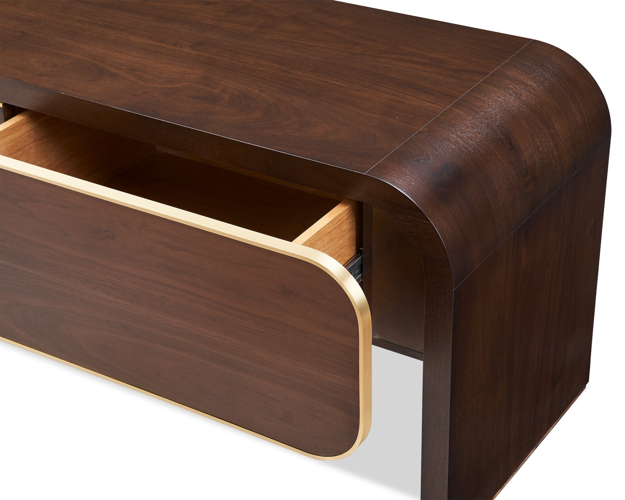 Walter Media Sideboard - Natural Walnut & Brass