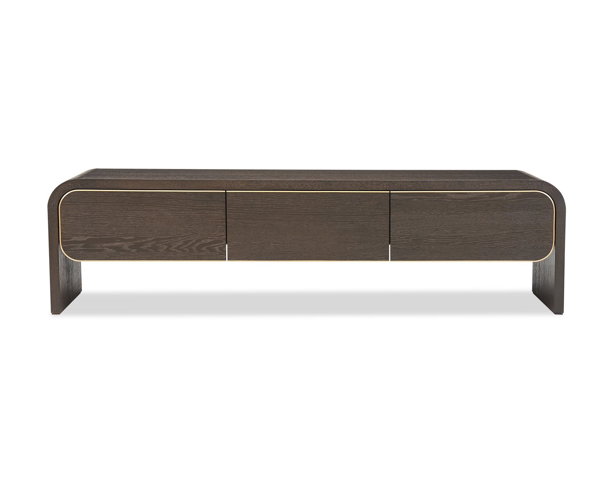 Walter Media Sideboard - Dark Grey Oak & Brass