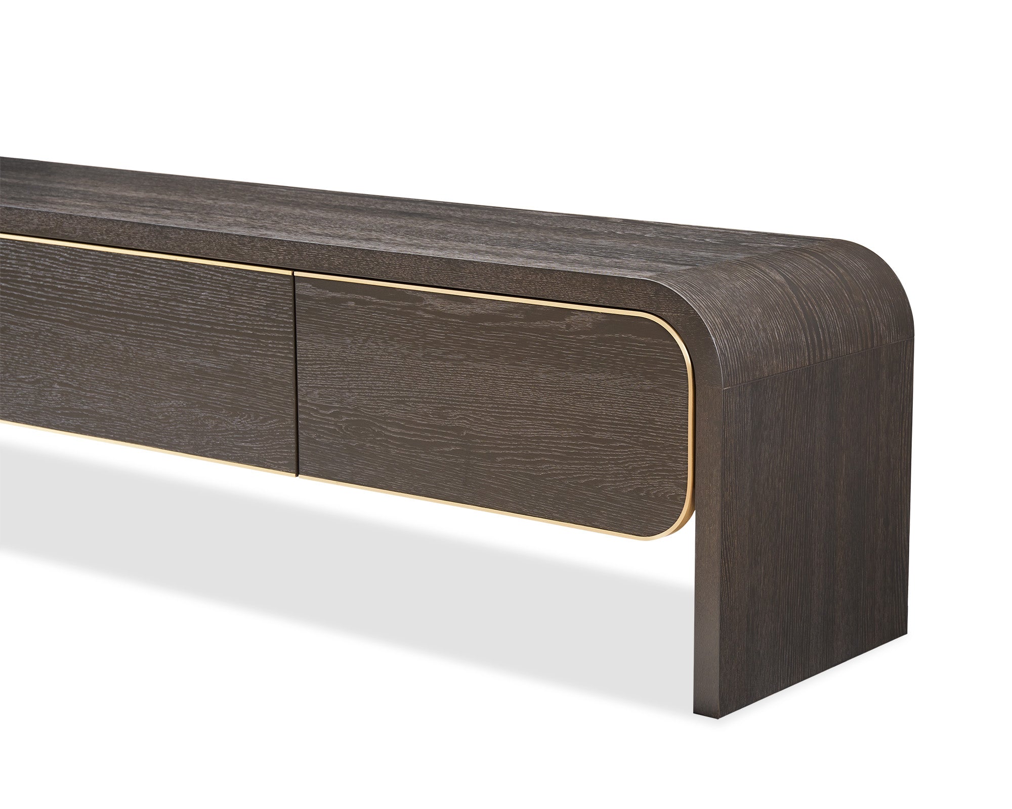 Walter Media Sideboard - Dark Grey Oak & Brass